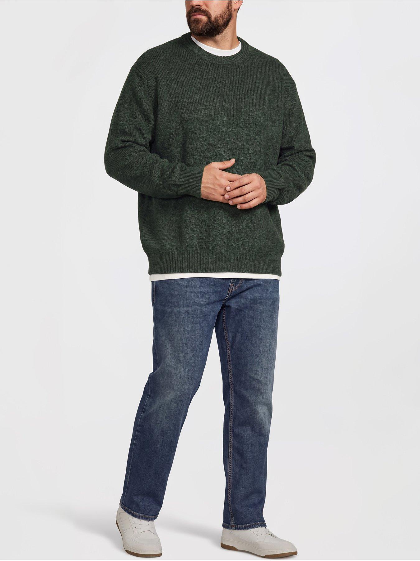Image 3 of 5 of Jack & Jones Mens Plus Frederiksberg Ollie Stretch Knit Jumper - Green