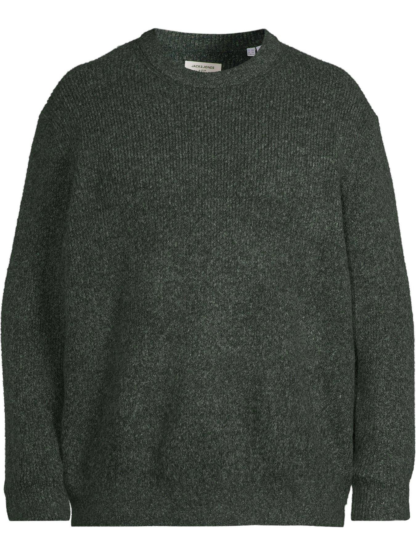 Image 5 of 5 of Jack & Jones Mens Plus Frederiksberg Ollie Stretch Knit Jumper - Green