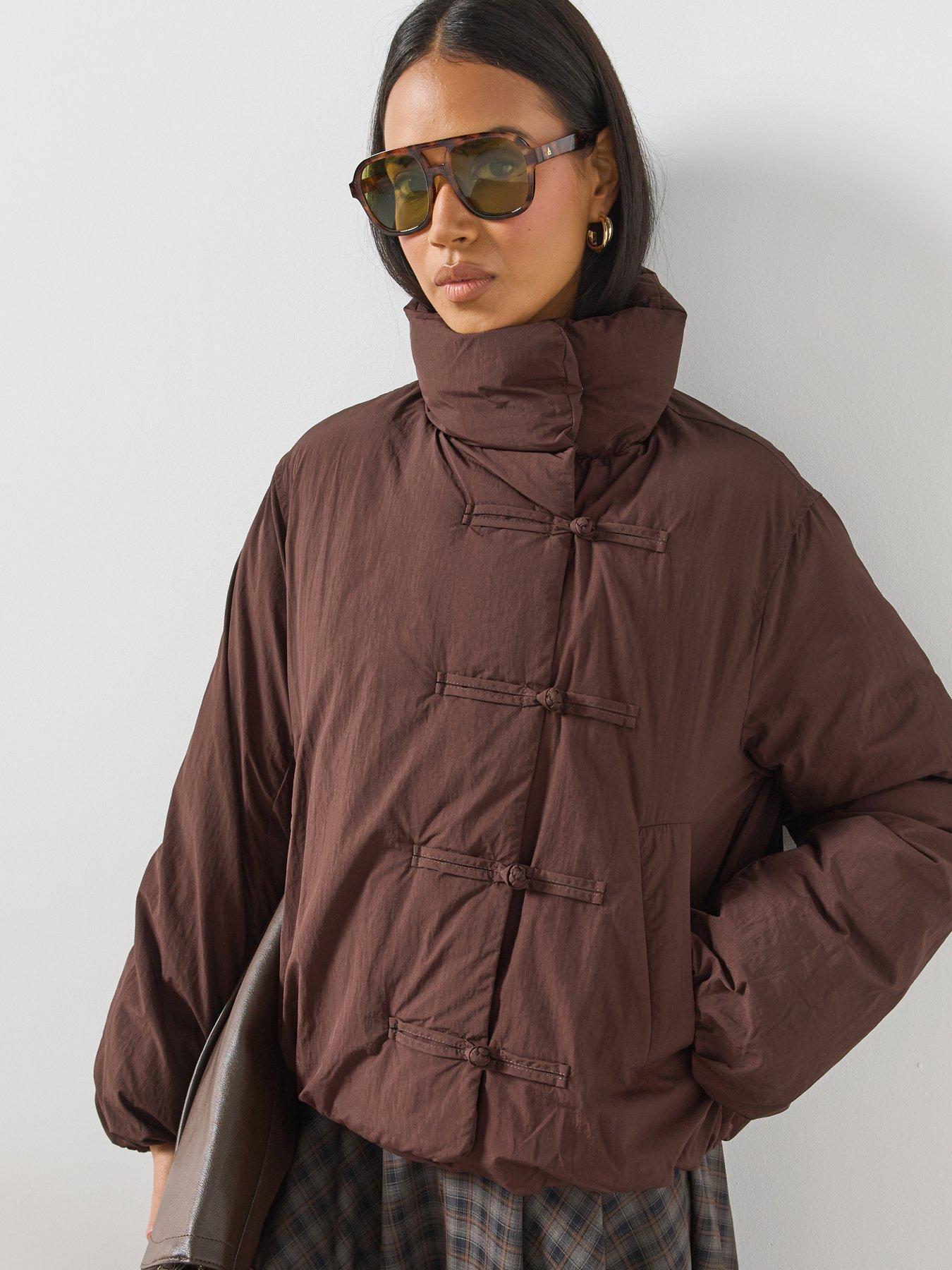 Image 1 of 6 of Mango Toggle Fastenings Padded Anorak - Brown