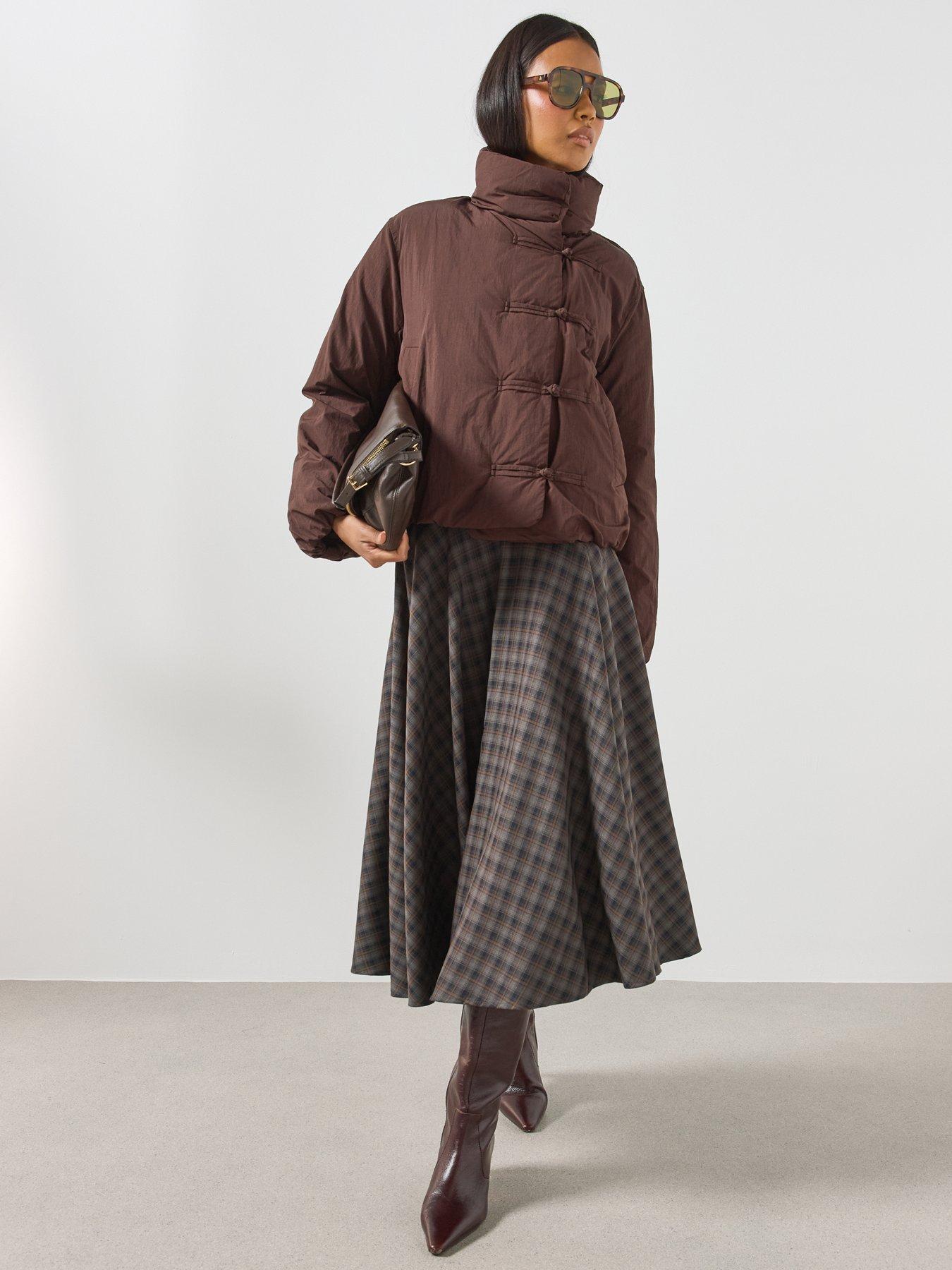 Image 3 of 6 of Mango Toggle Fastenings Padded Anorak - Brown