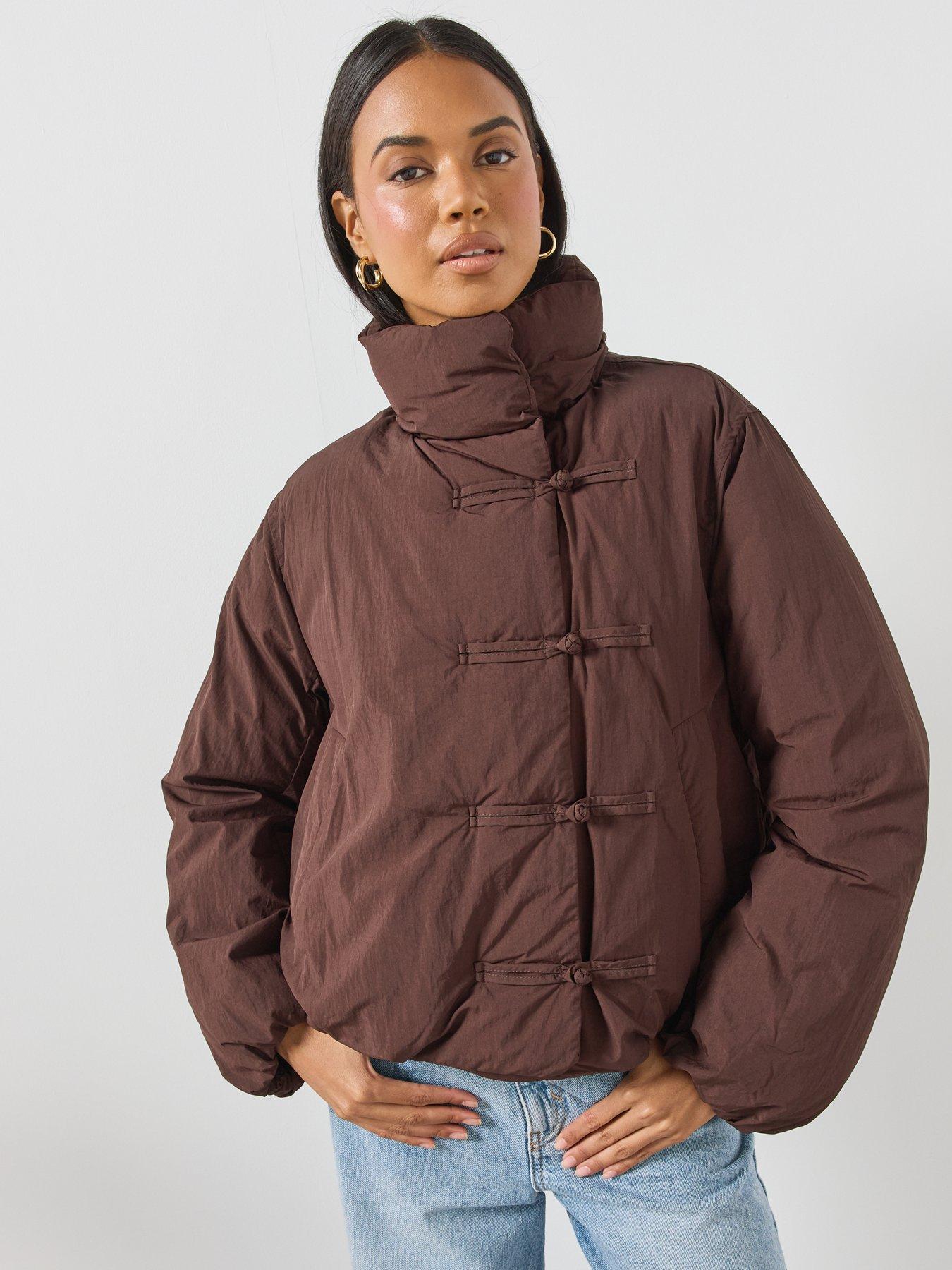 Image 5 of 6 of Mango Toggle Fastenings Padded Anorak - Brown