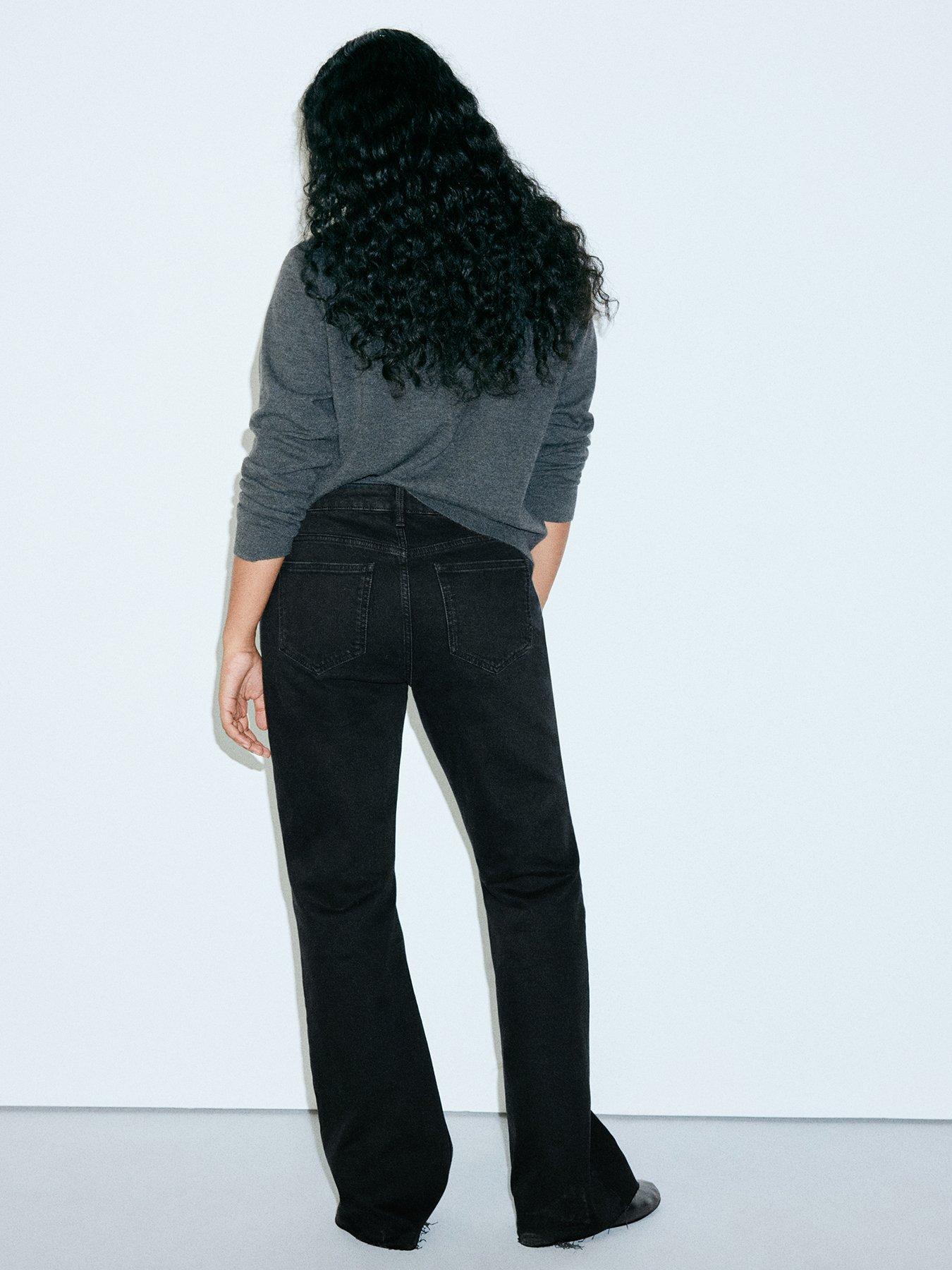 Image 2 of 5 of Mango Womens High-Waist Flared Jeans - Black