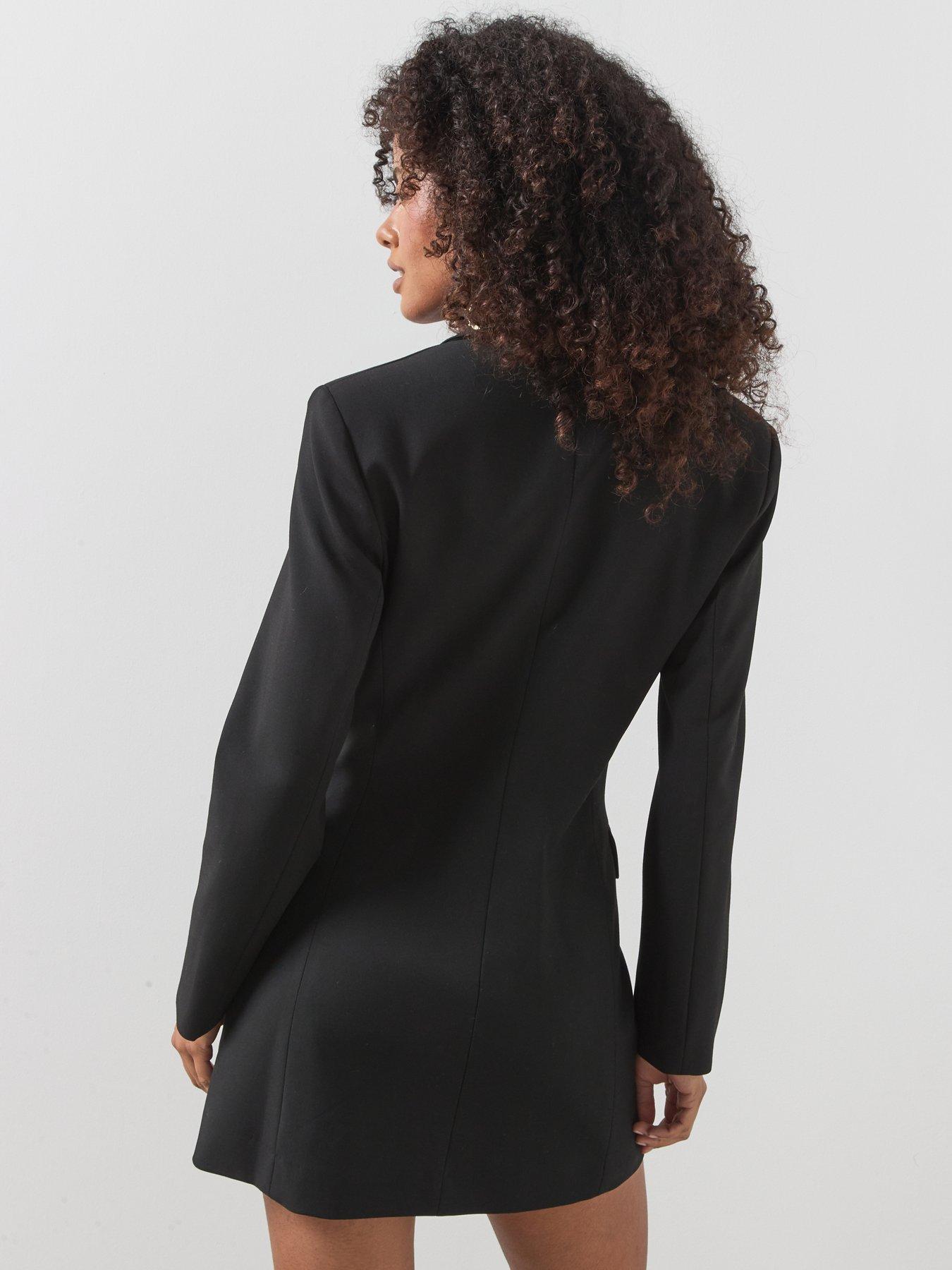 Image 2 of 5 of Mango Double-breasted Blazer-style Dress-black