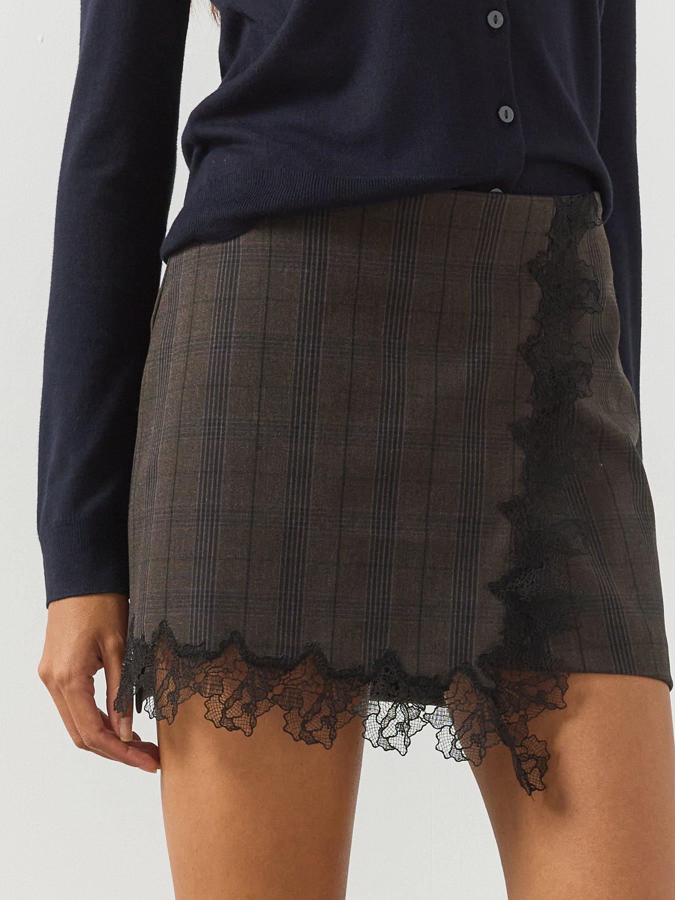 Image 4 of 6 of Mango Lace Trim Mini Skirt - Multi
