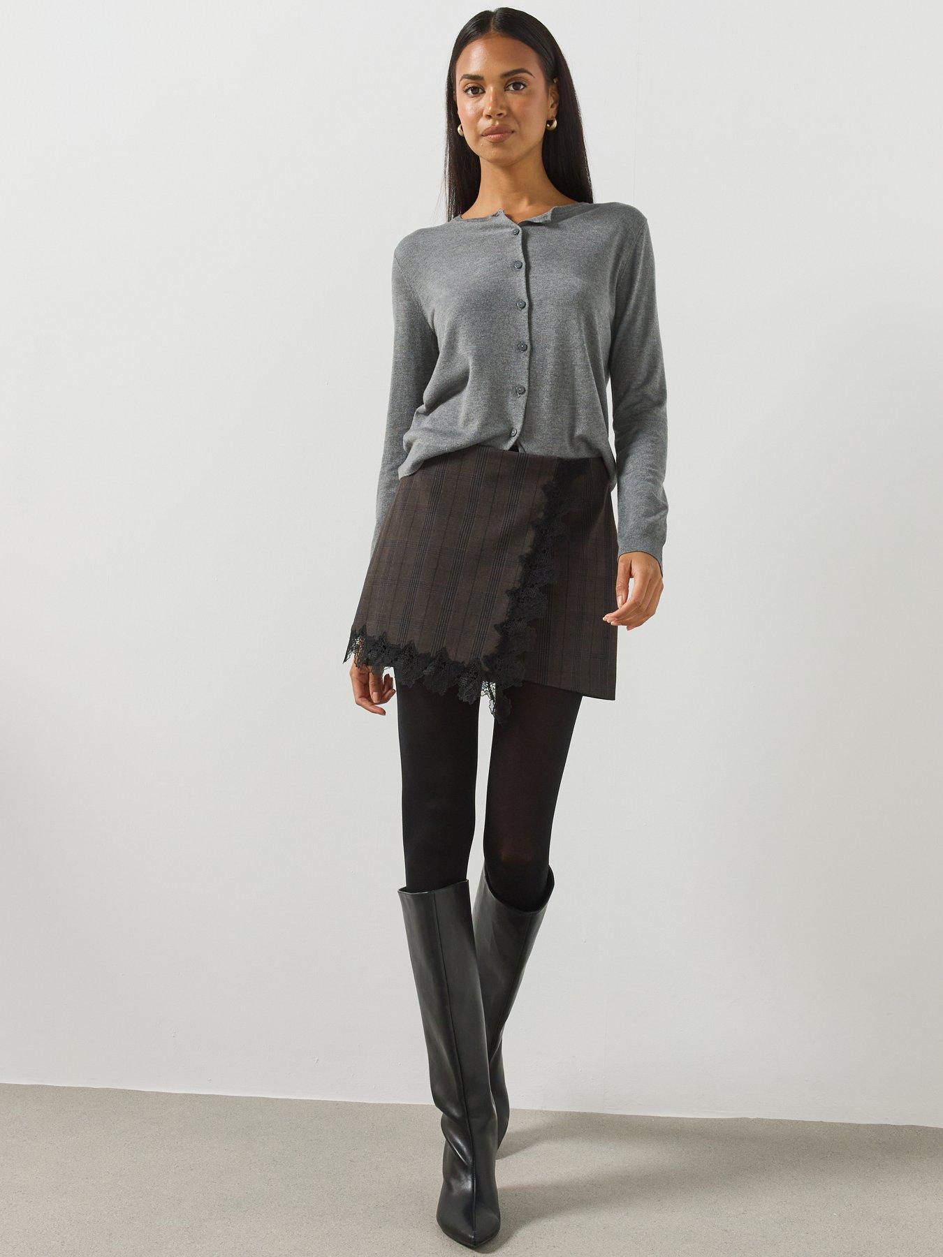 Image 6 of 6 of Mango Lace Trim Mini Skirt - Multi