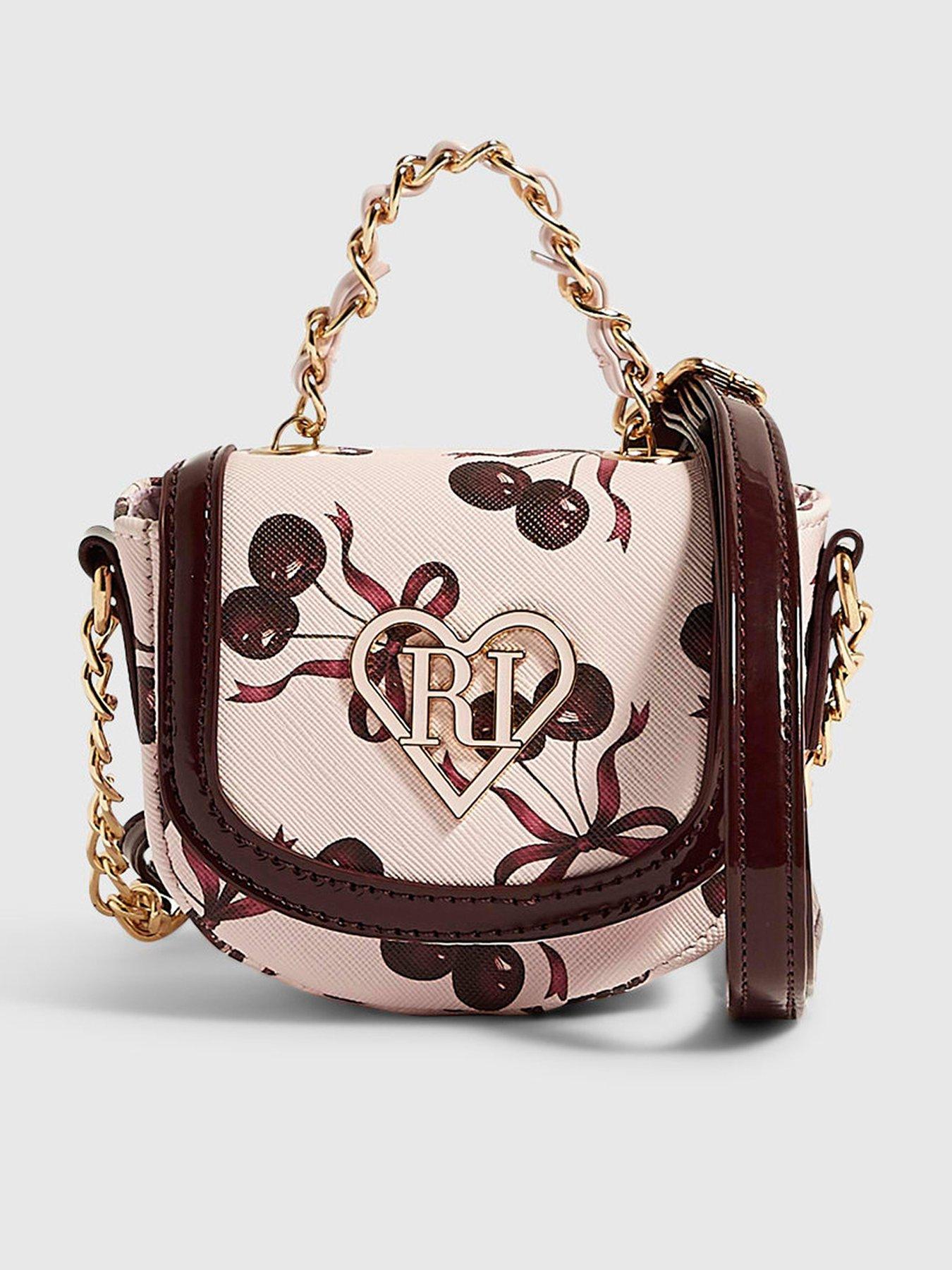 River Island Girls Cherry Print Mini Crossbody Bag - Pink