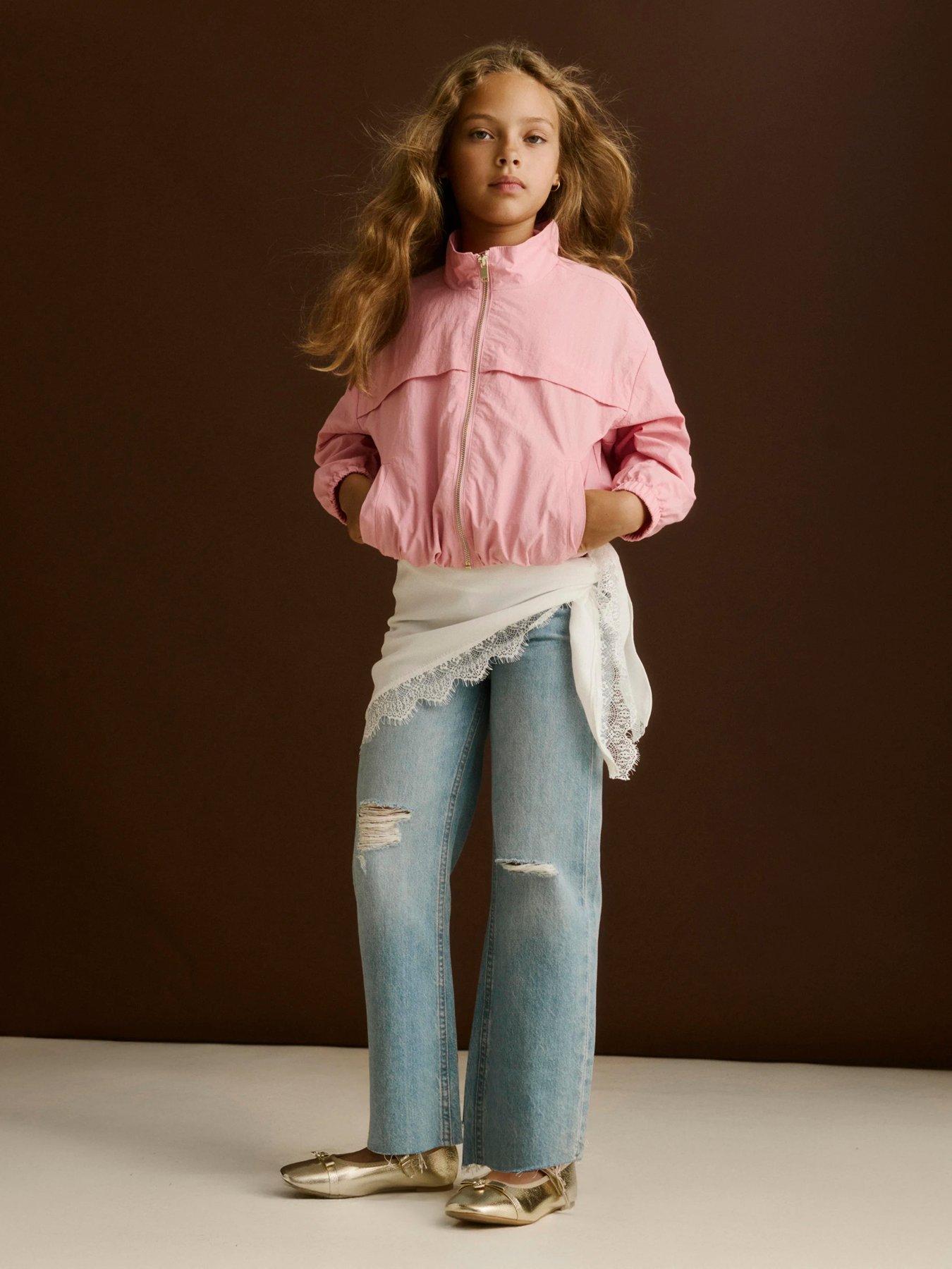 River Island Girls Funnel Neck Zip Jacket - Pink