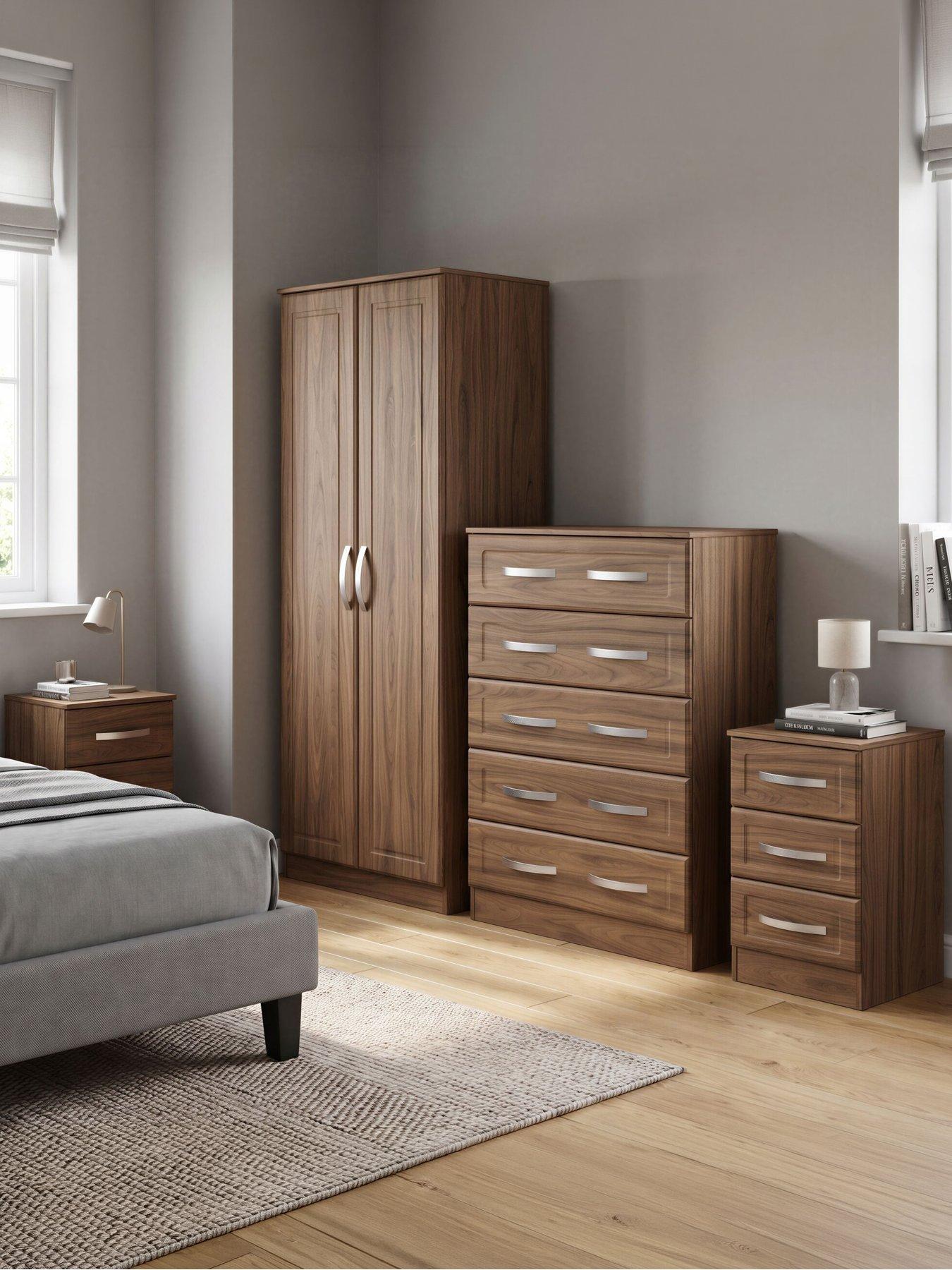 Image 1 of 7 of SWIFT Lori 4 Piece Bedroom Set (2x Bedside, Chest & Double Wardrobe)