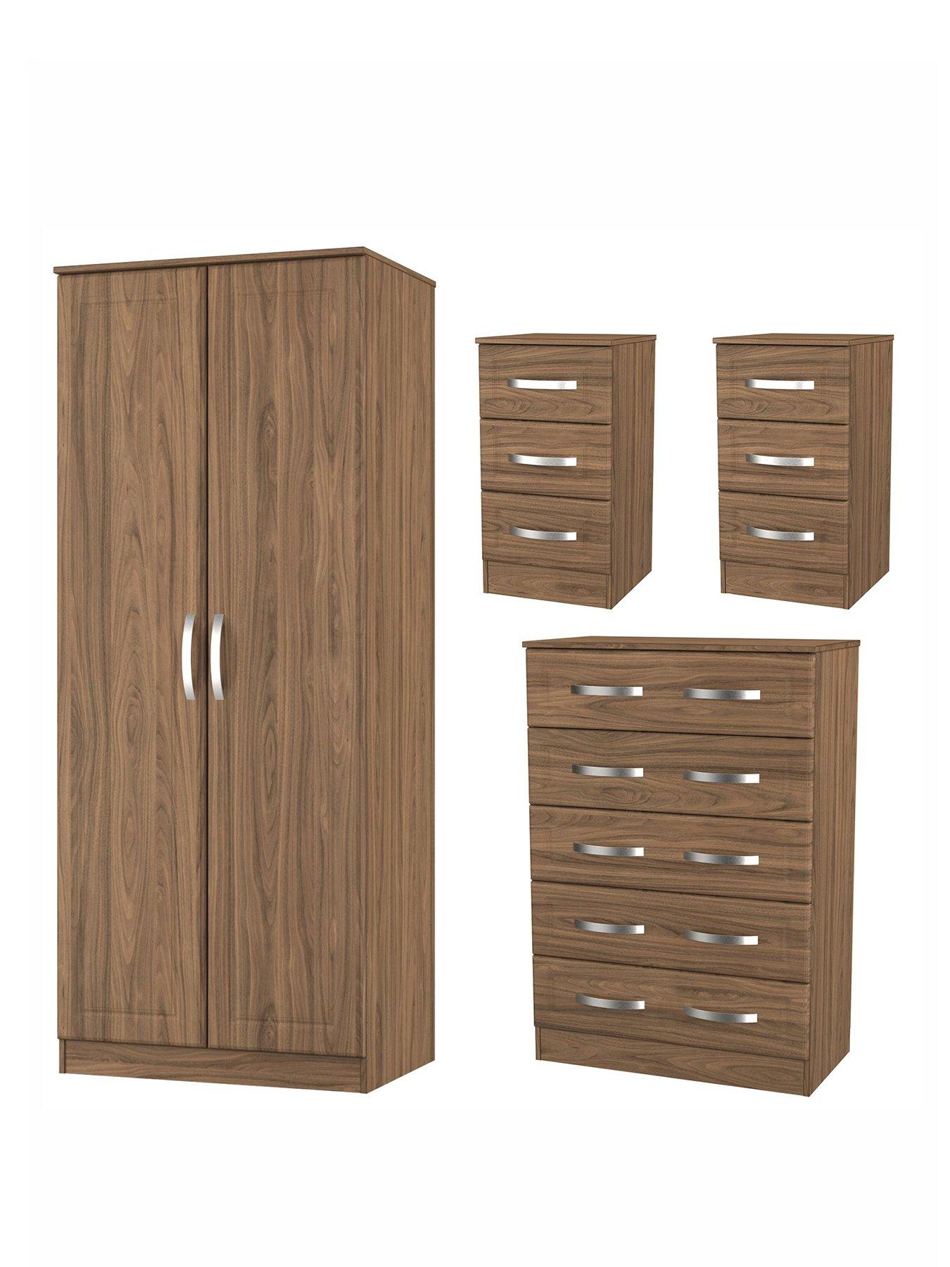 Image 2 of 7 of SWIFT Lori 4 Piece Bedroom Set (2x Bedside, Chest & Double Wardrobe)