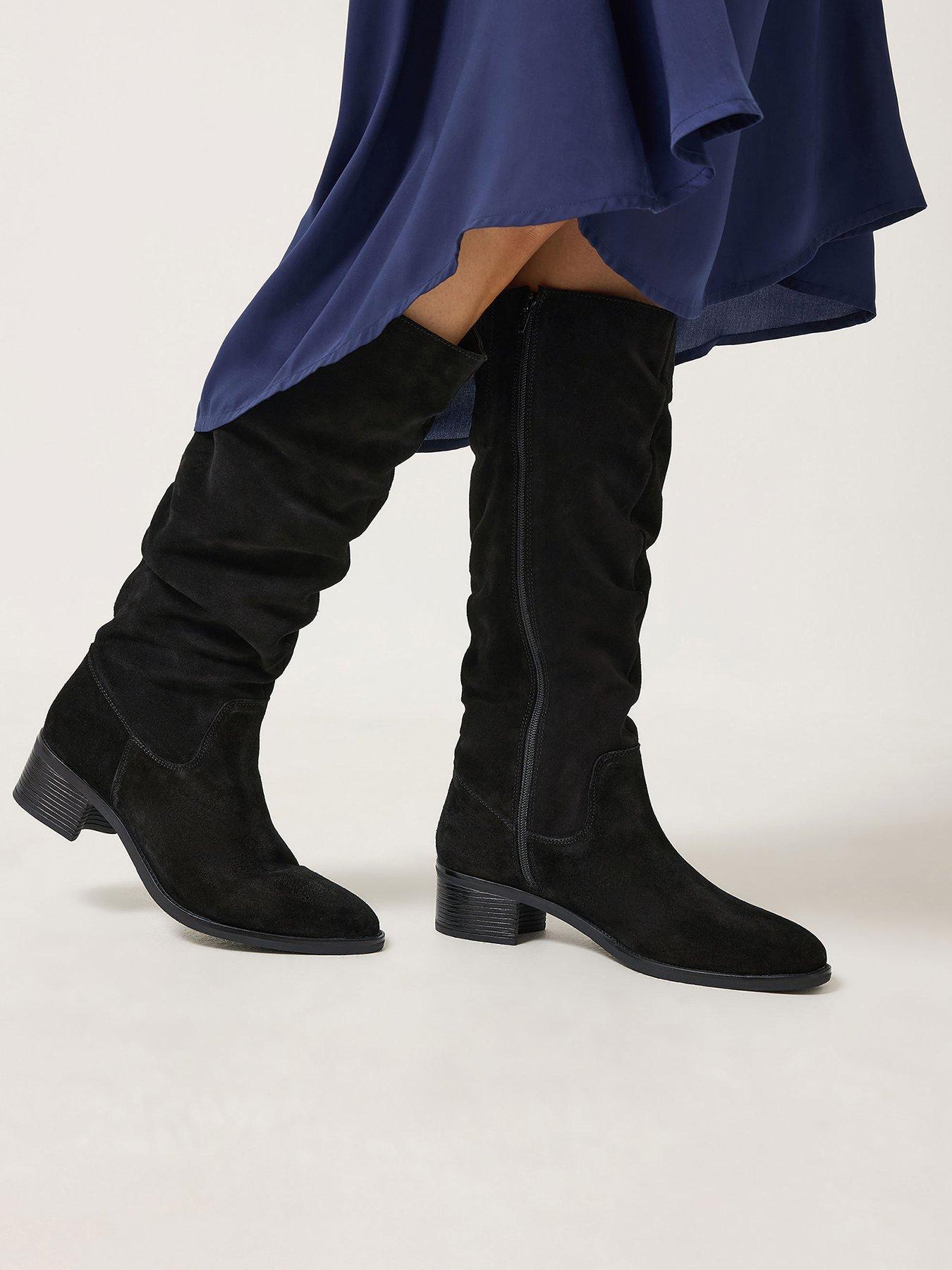 Image 1 of 4 of Yours Pointed Leather Ruched Boot