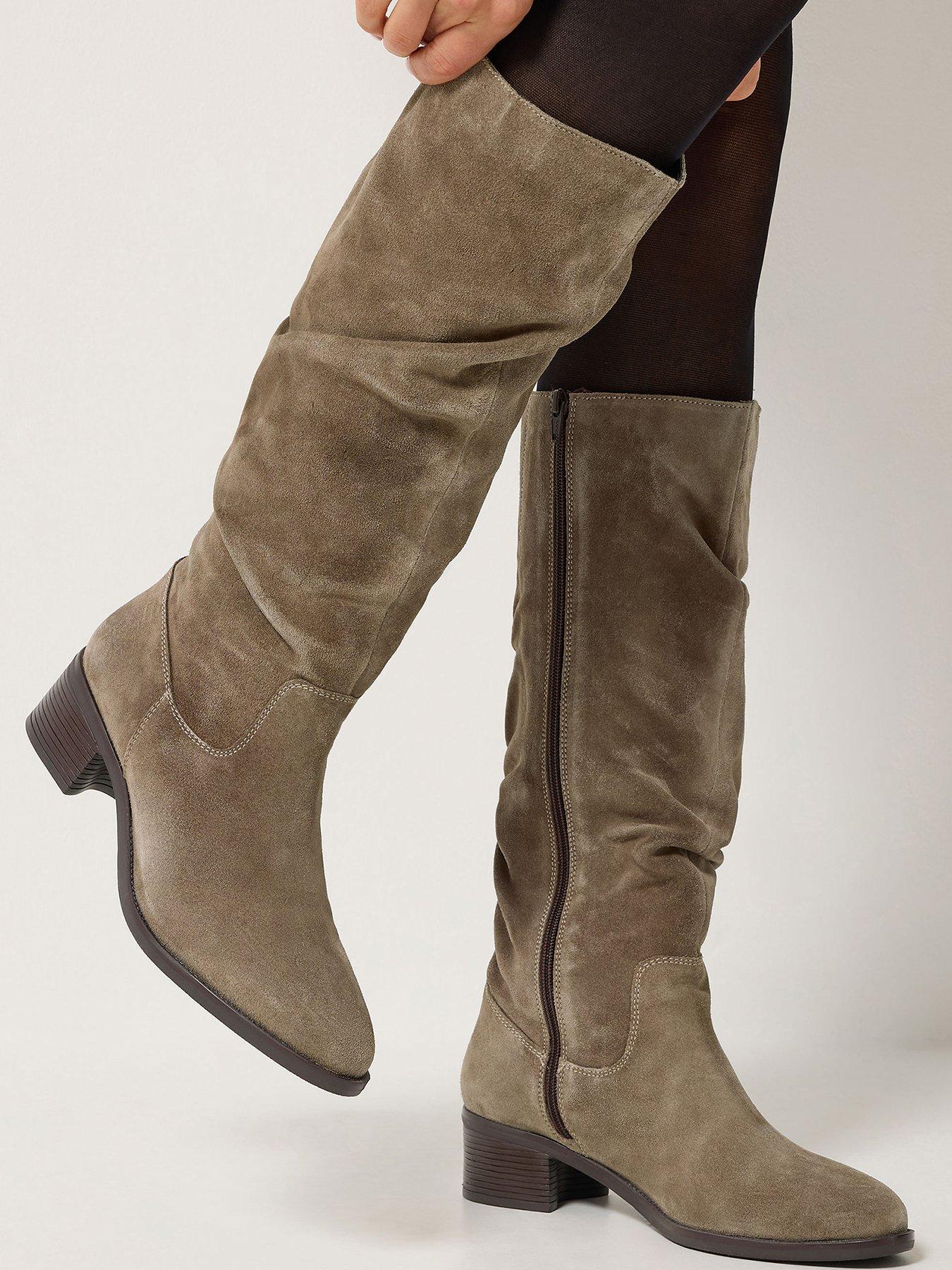 Image 1 of 4 of Yours Pointed Leather Ruched Boot
