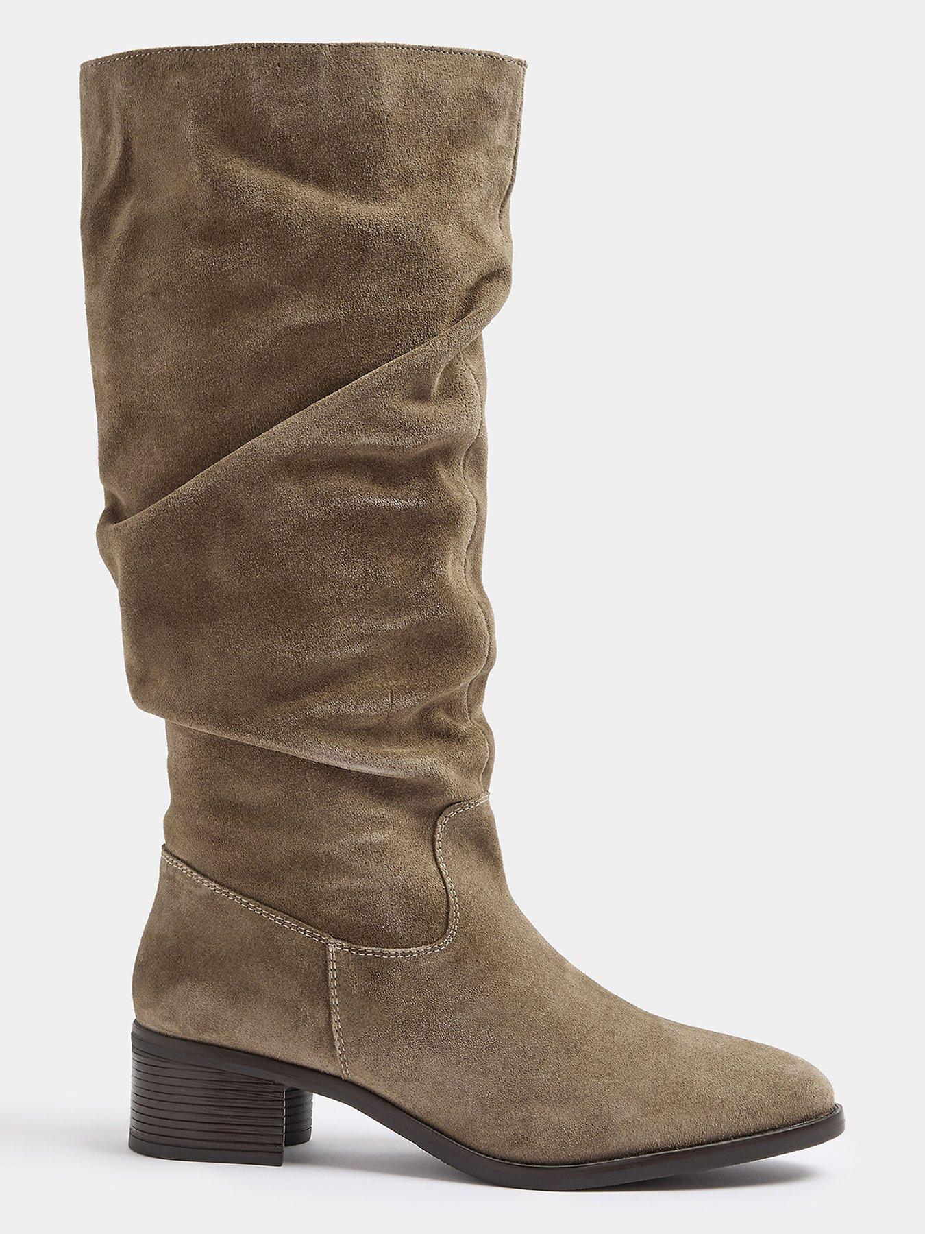 Image 4 of 4 of Yours Pointed Leather Ruched Boot