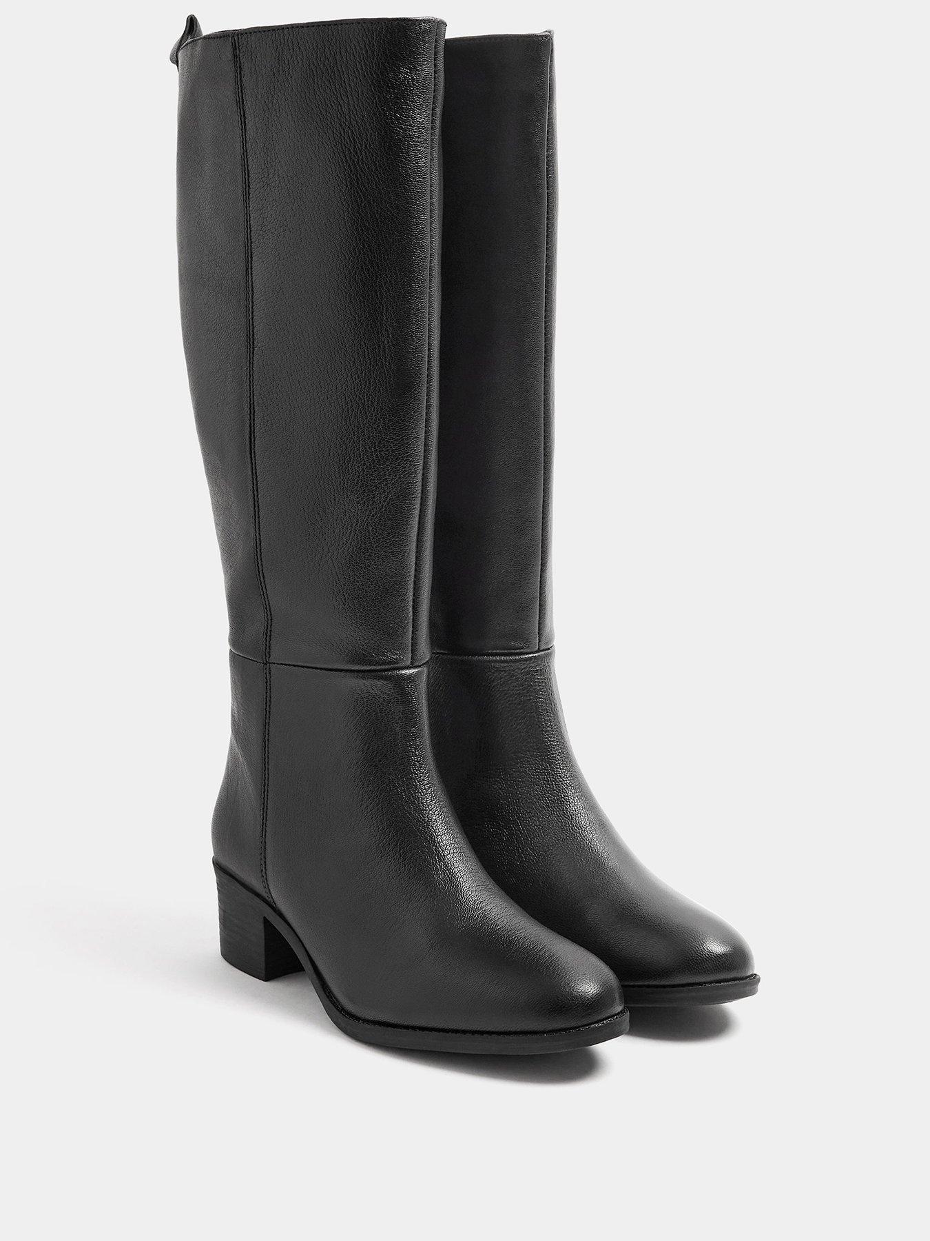 Image 2 of 4 of Yours Clean Leather Block Heel Long Boot