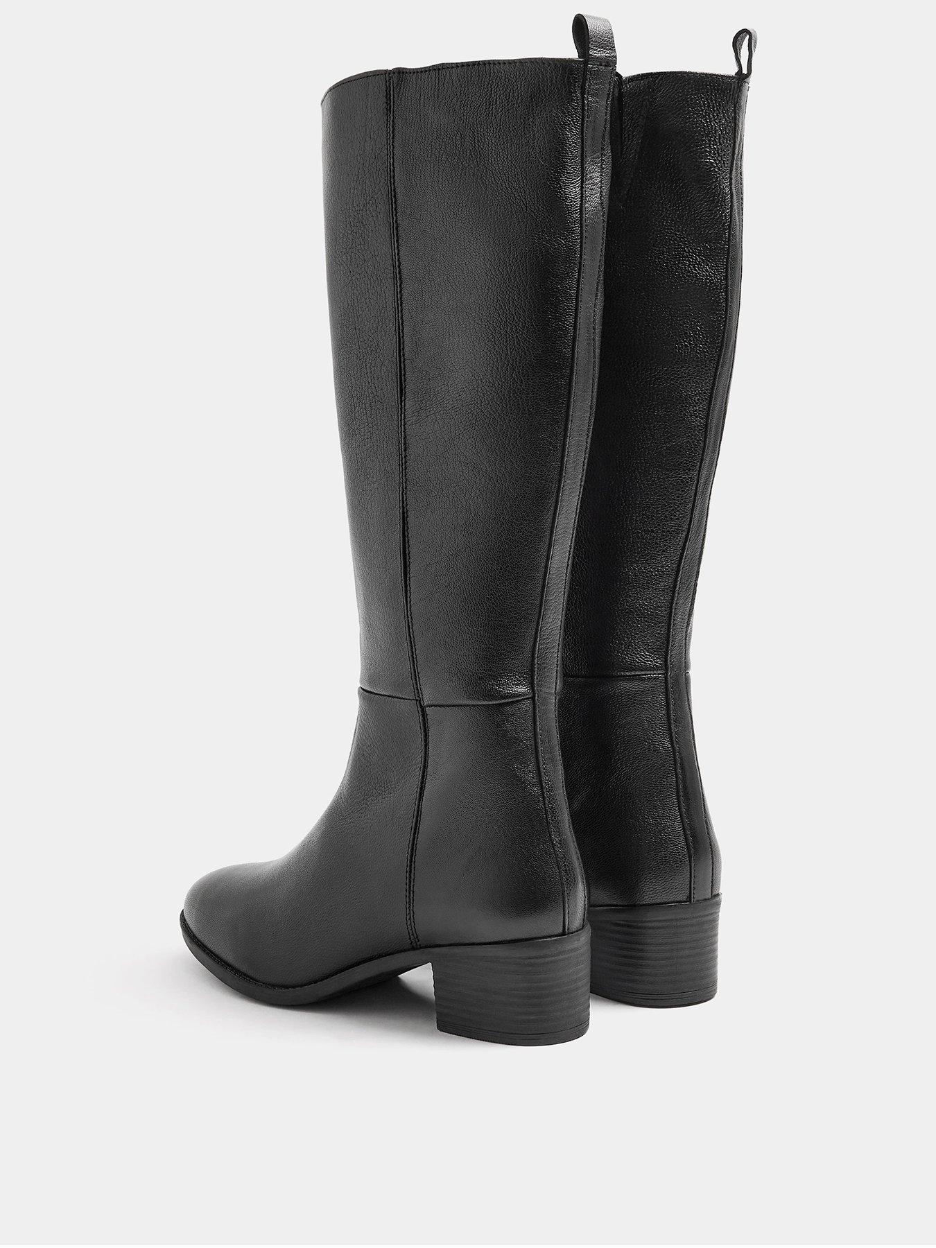 Image 3 of 4 of Yours Clean Leather Block Heel Long Boot
