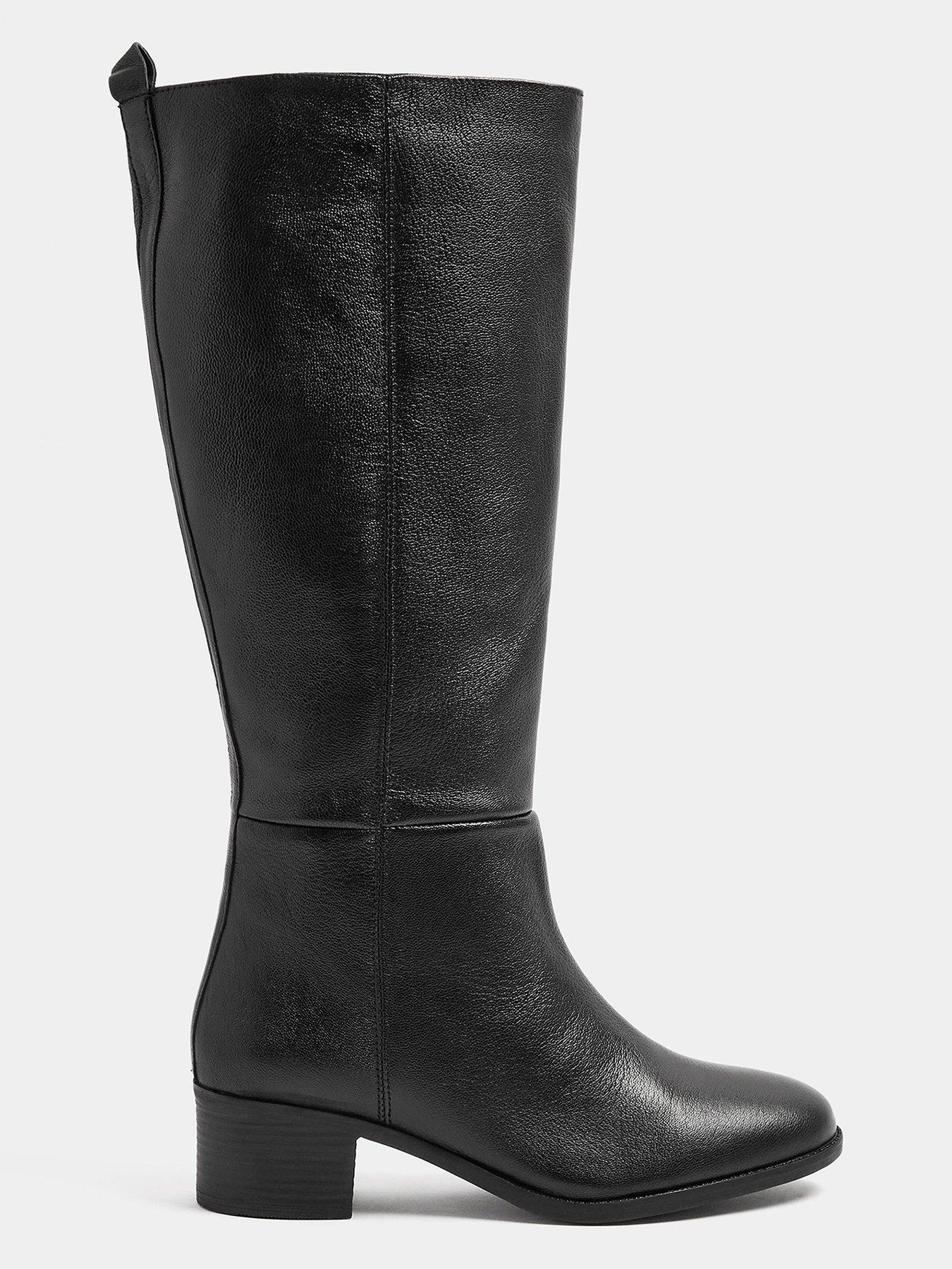 Image 4 of 4 of Yours Clean Leather Block Heel Long Boot