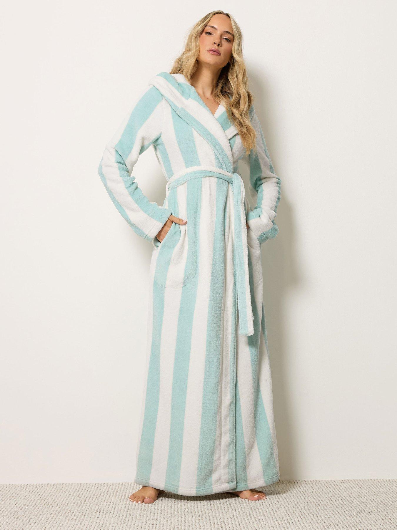 Image 1 of 4 of Long Tall Sally Womens Tall Hooded Maxi Dressing Gown - Green