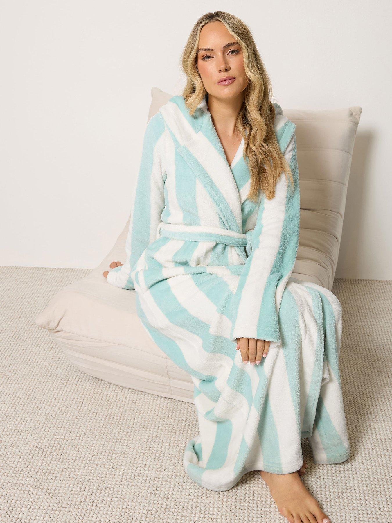 Image 3 of 4 of Long Tall Sally Womens Tall Hooded Maxi Dressing Gown - Green