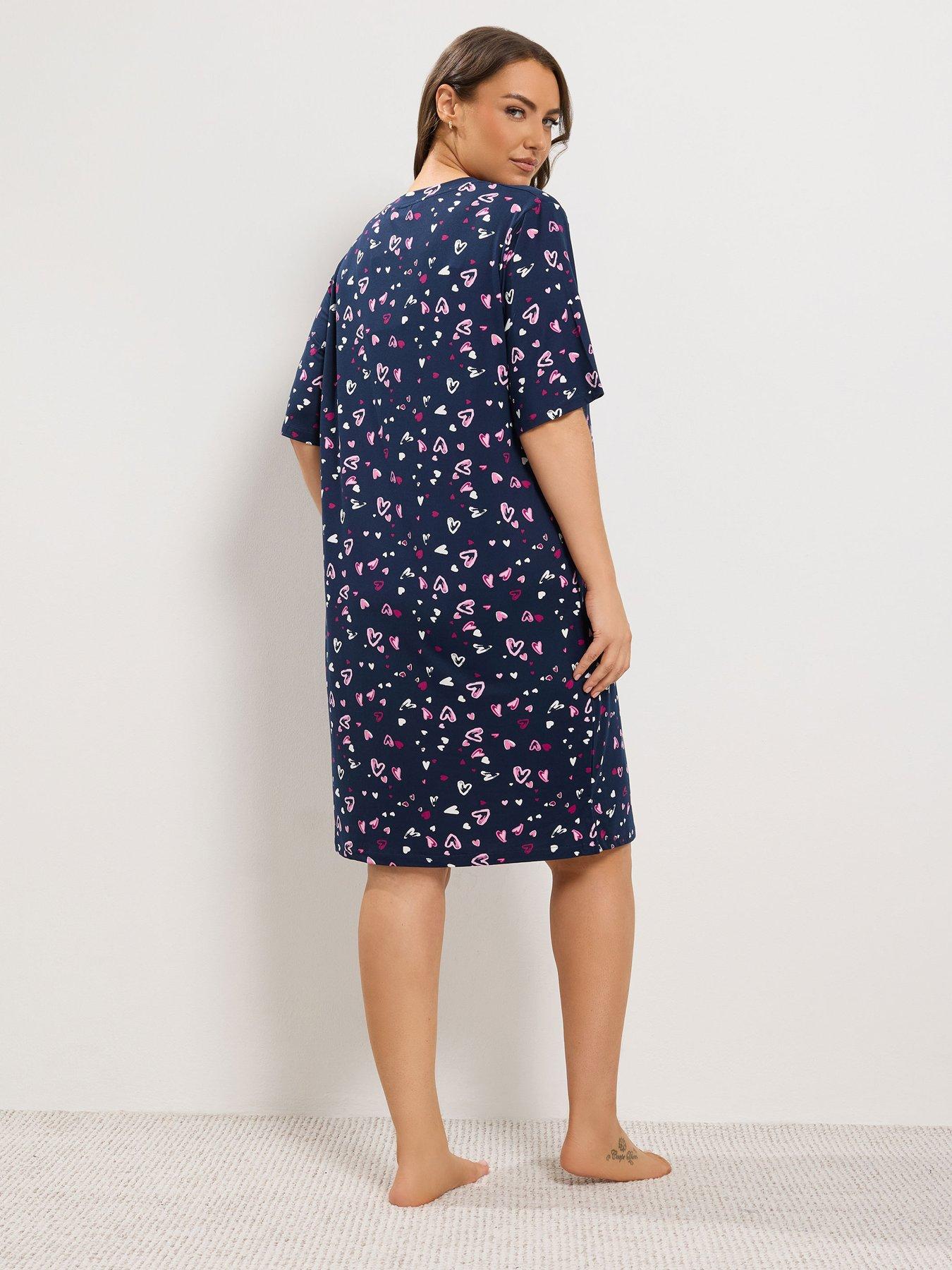 Image 2 of 4 of Yours Curve Soft Touch Heart Side Split Nightdress