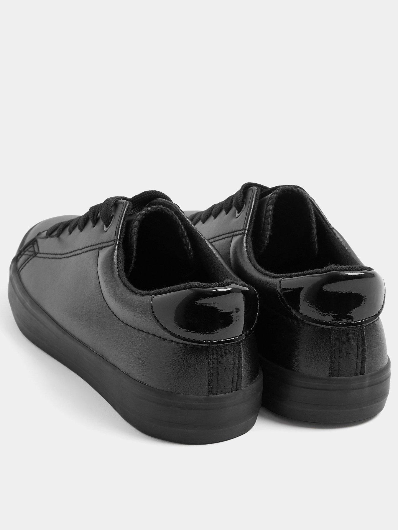 Image 3 of 4 of Yours Womens Wide Fit Slim Sole Lace-Up Low Top Trainers - Black