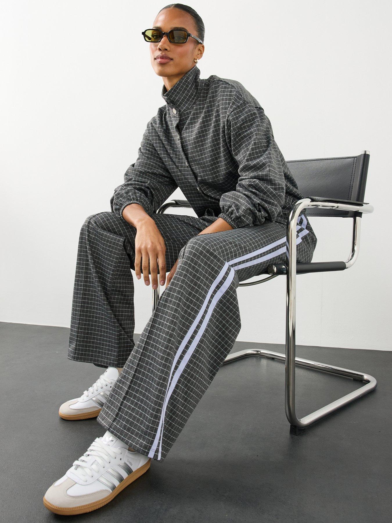Image 4 of 7 of The Very Collection Womens Funnel Neck Popper Front Check Co-ord Jacket