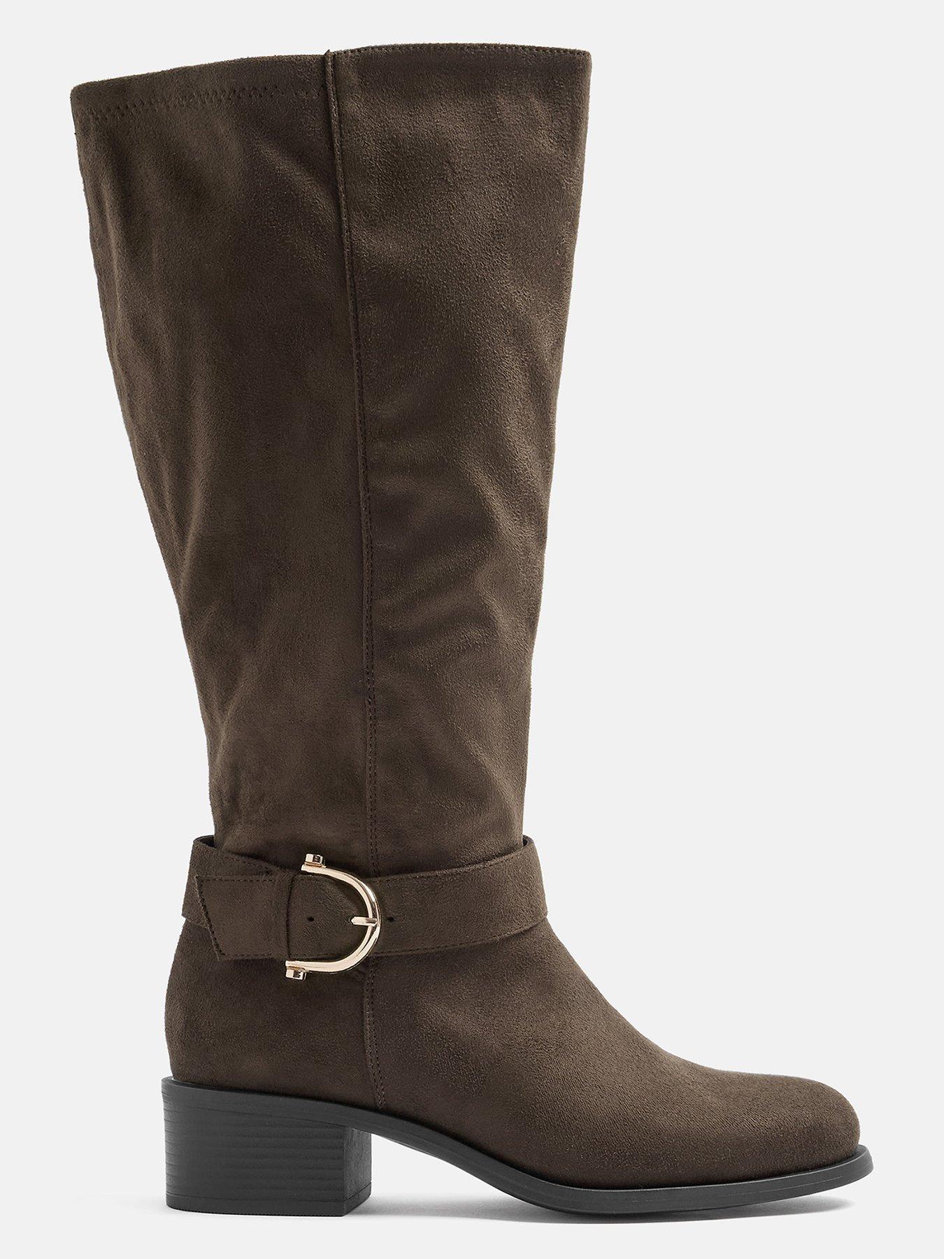Image 4 of 4 of Yours Wide Fit Fold Over Ruched Boot