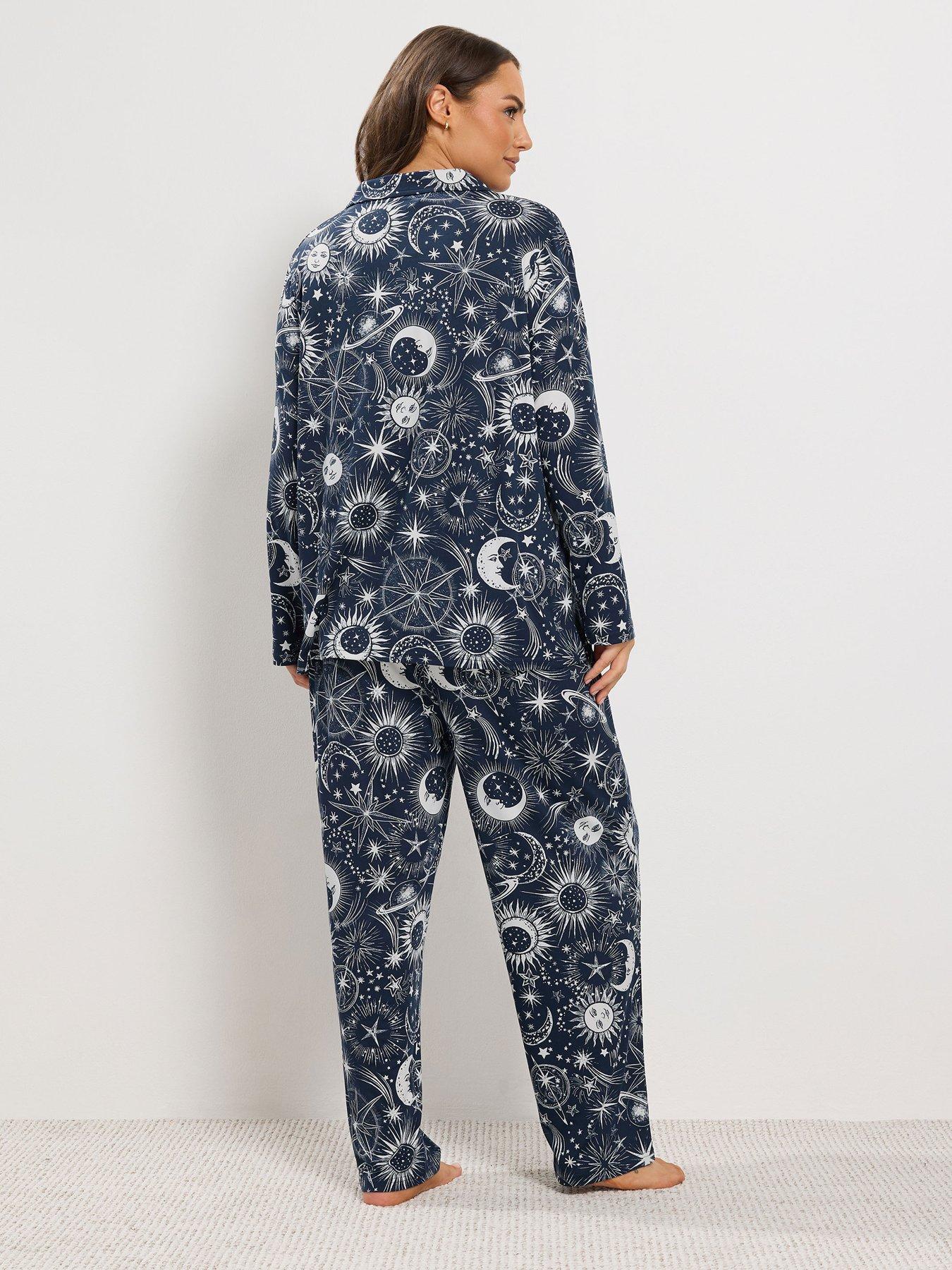 Image 2 of 4 of Yours Curve Soft Touch Celestial Button Pj Set