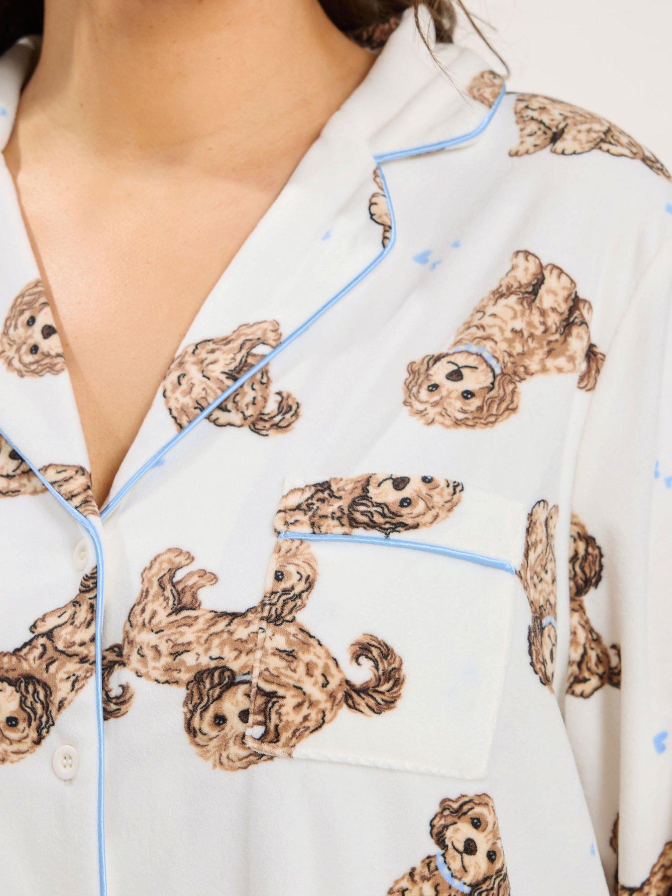 Image 4 of 4 of Yours Curve Cockapoo Button Pj Set
