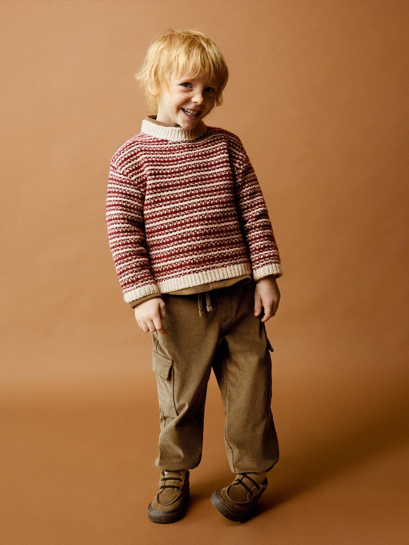 Mango Boys Cord Drawcord Cargo Trousers - Brown