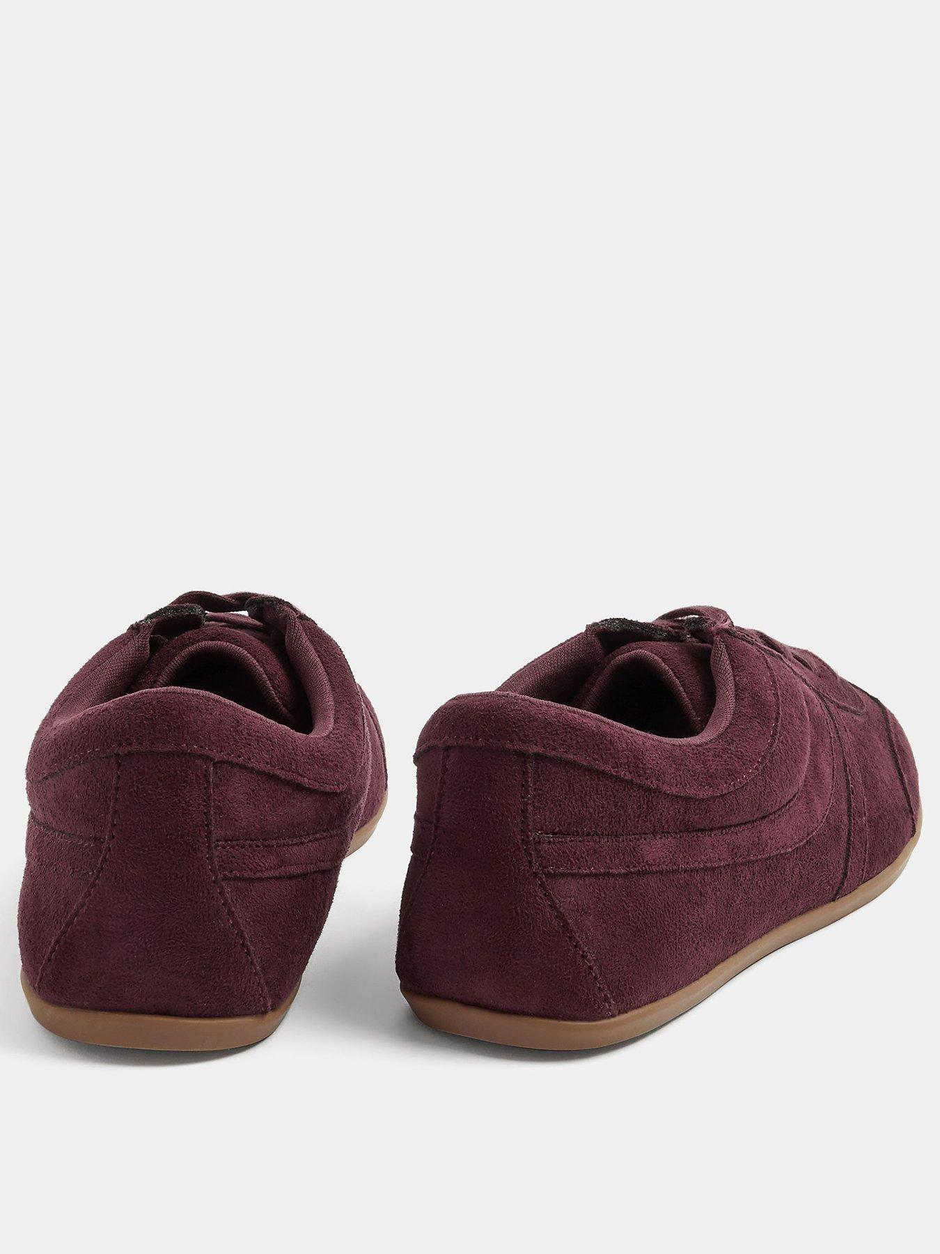 Image 3 of 4 of Yours Womens Low Profile Lace-Up Suedette Trainers - Red