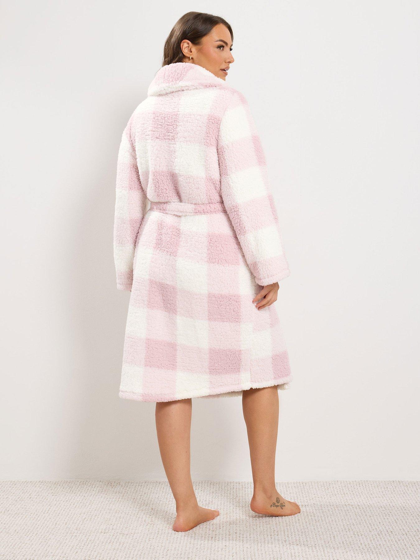 Image 2 of 4 of Yours Curve Checked Shawl Collar Robe