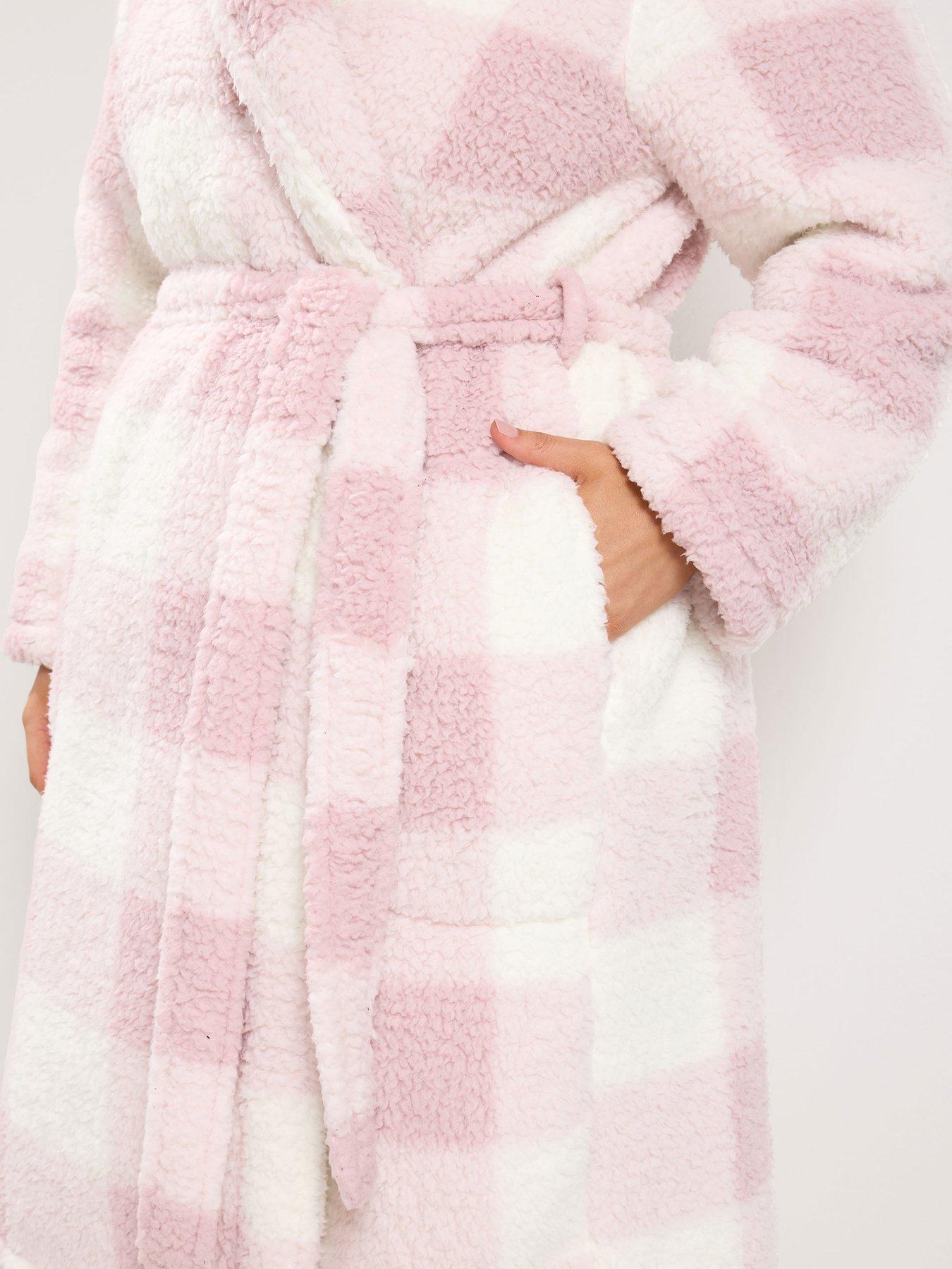 Image 4 of 4 of Yours Curve Checked Shawl Collar Robe
