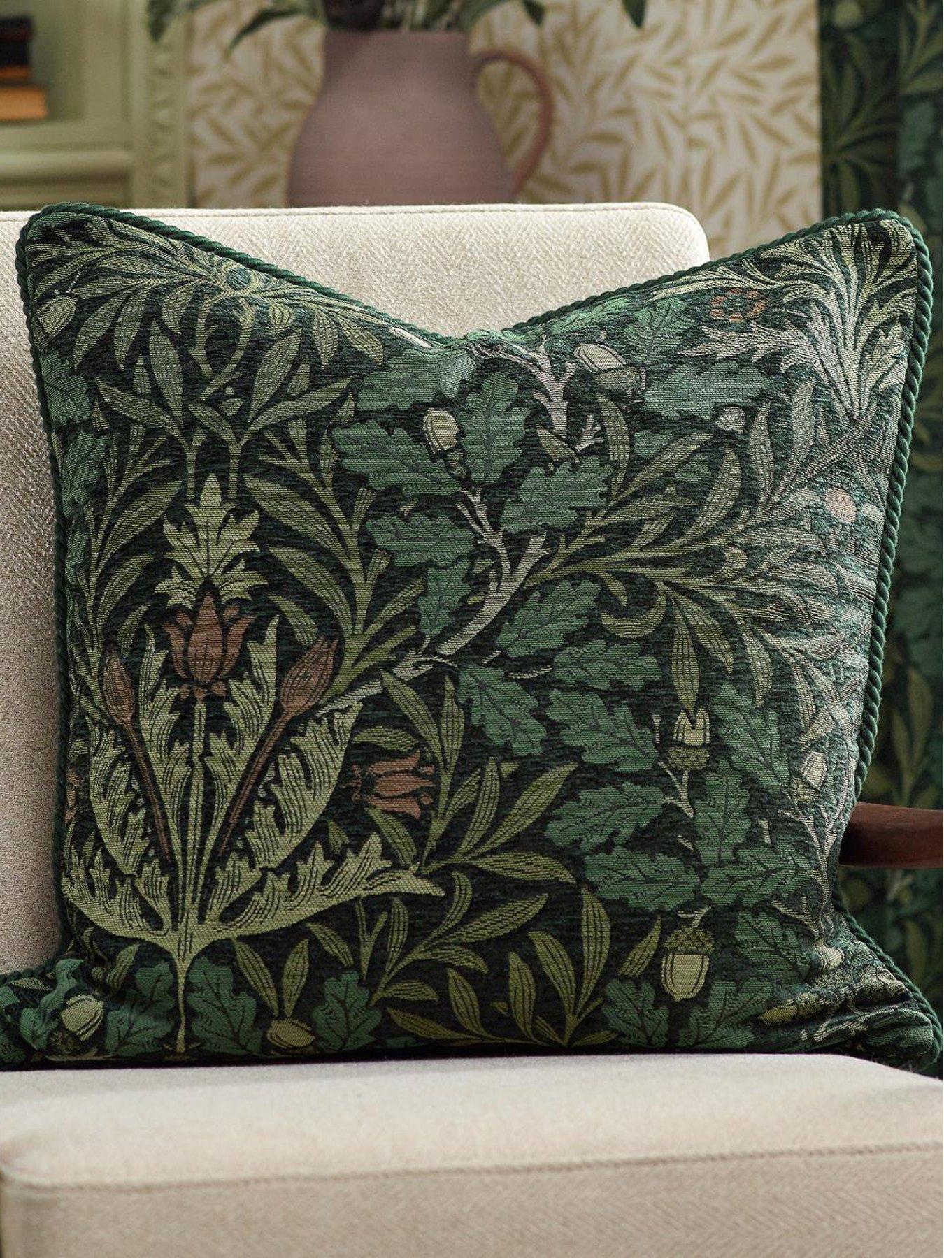 Image 1 of 6 of Morris & Co ACORN MULTI 55X55 FEATHER RICH CUSHION THYME/FOREST