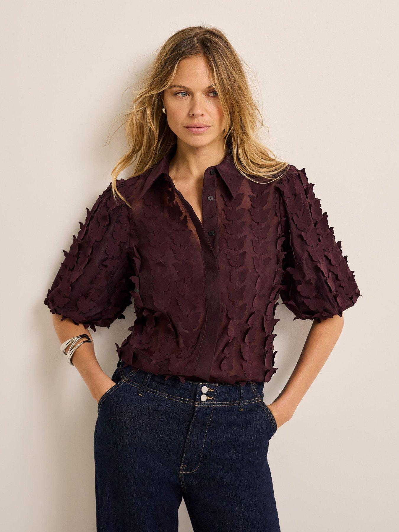 Mint Velvet Burgundy Butterfly Shirt