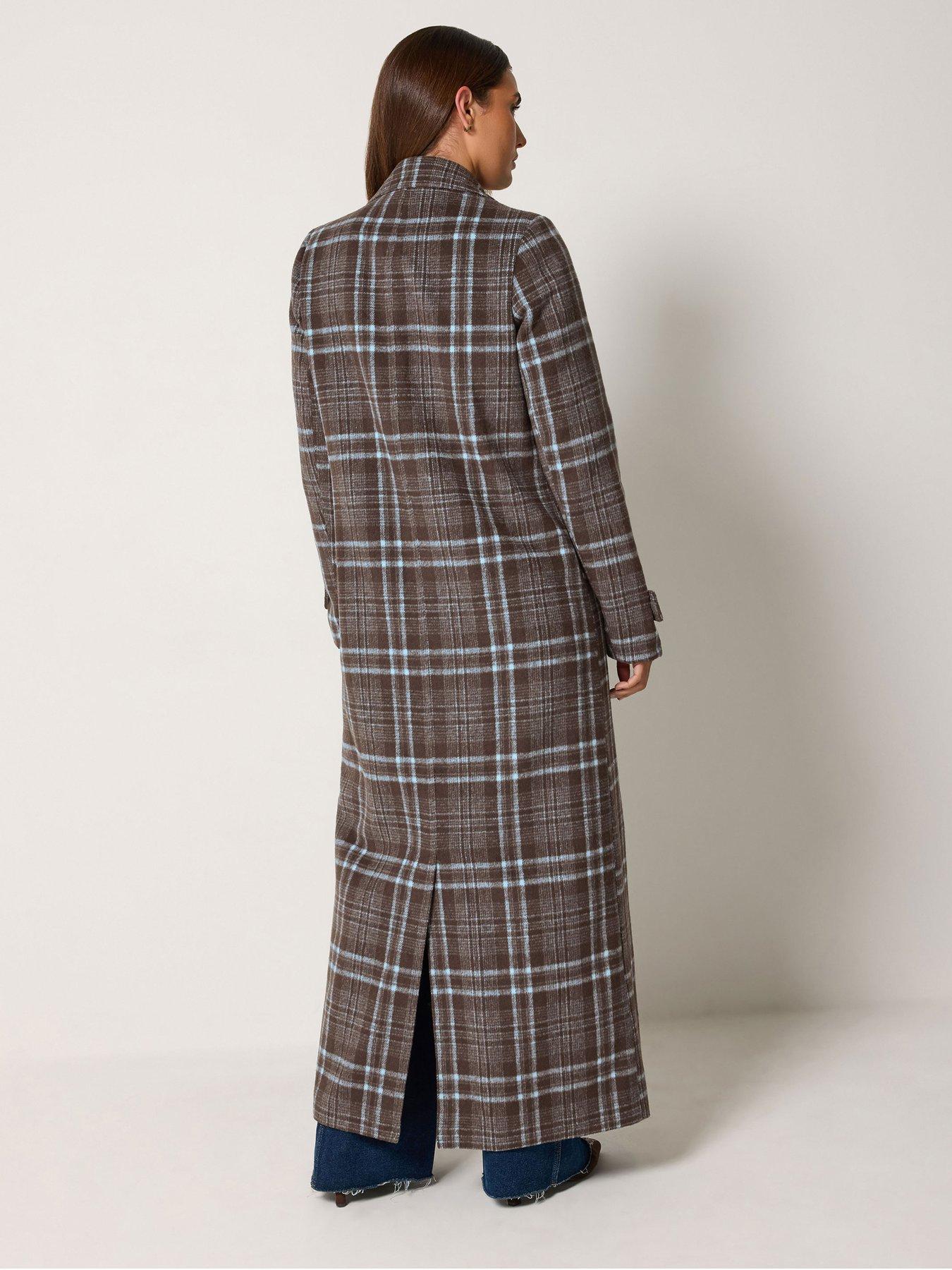 Image 2 of 4 of Long Tall Sally Tall Check Maxi Coat