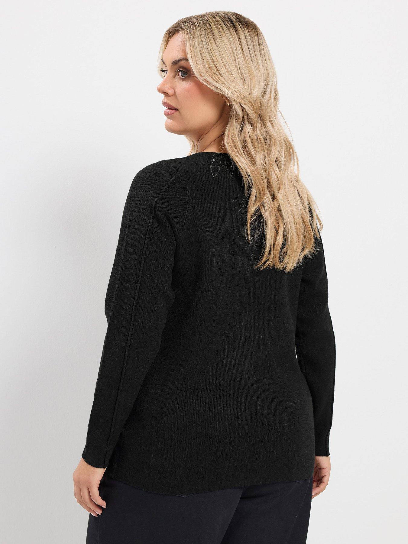 Image 2 of 4 of Yours Curve Crew Neck Seam Cardigan