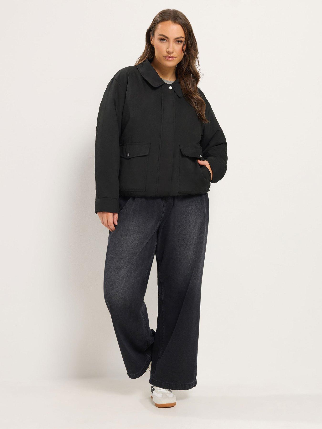 Image 3 of 4 of Yours Curve Faux Fur Trim Bomber Jacket