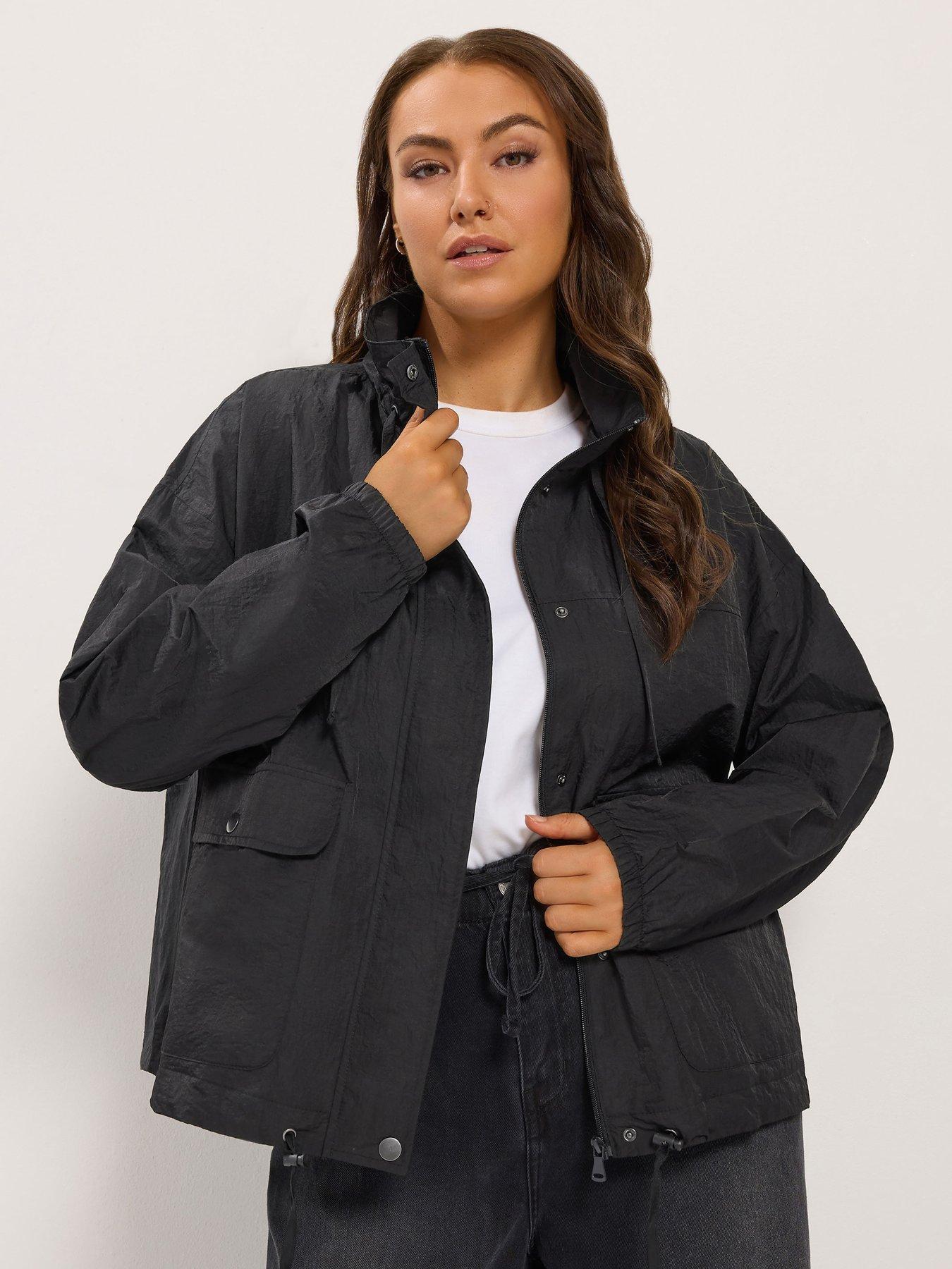 Image 4 of 4 of Yours Curve Funnel Neck Jacket
