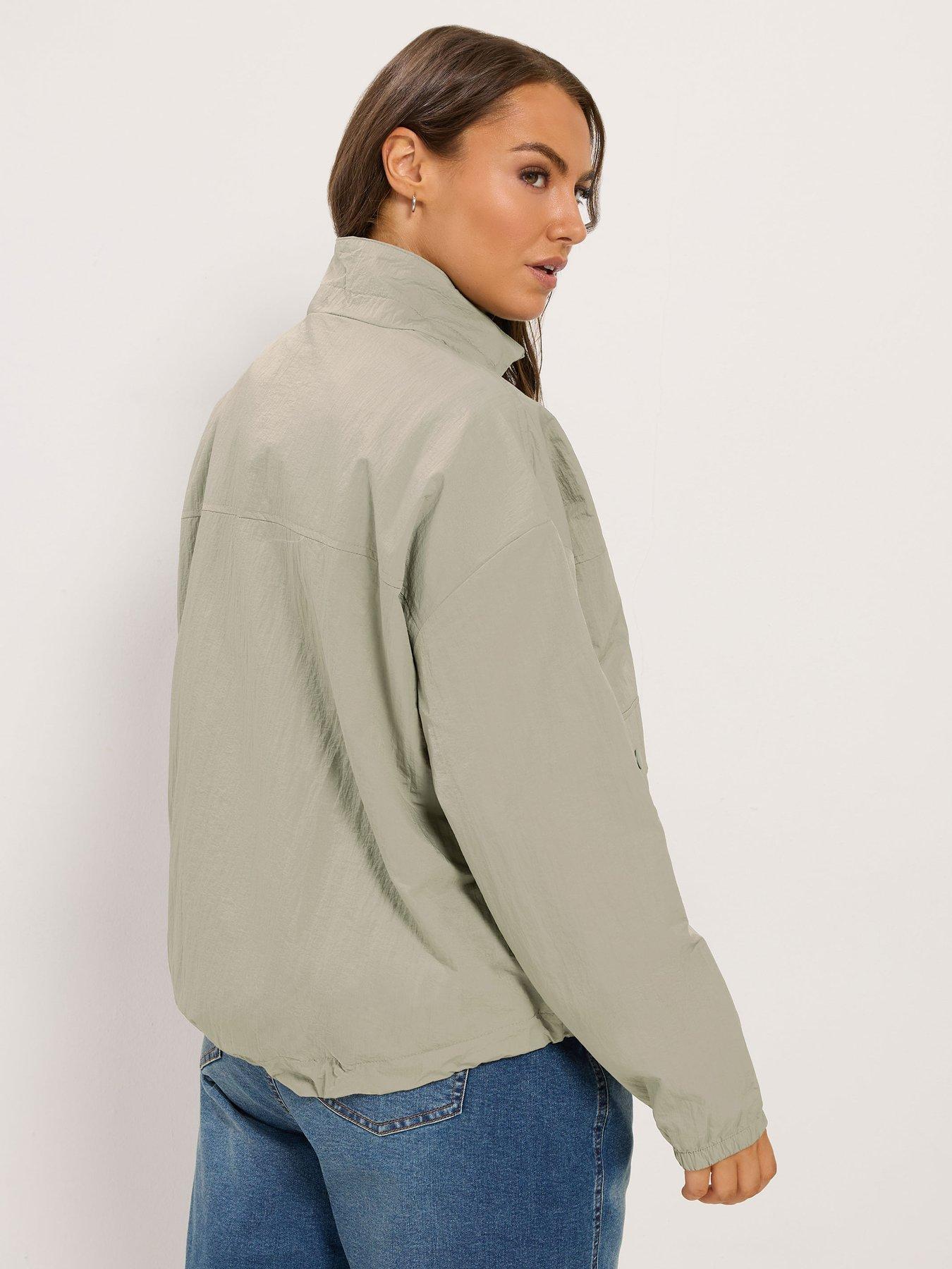 Image 2 of 4 of Yours Womens Plus Size Funnel Neck Relaxed Fit Drawcord Jacket - Grey