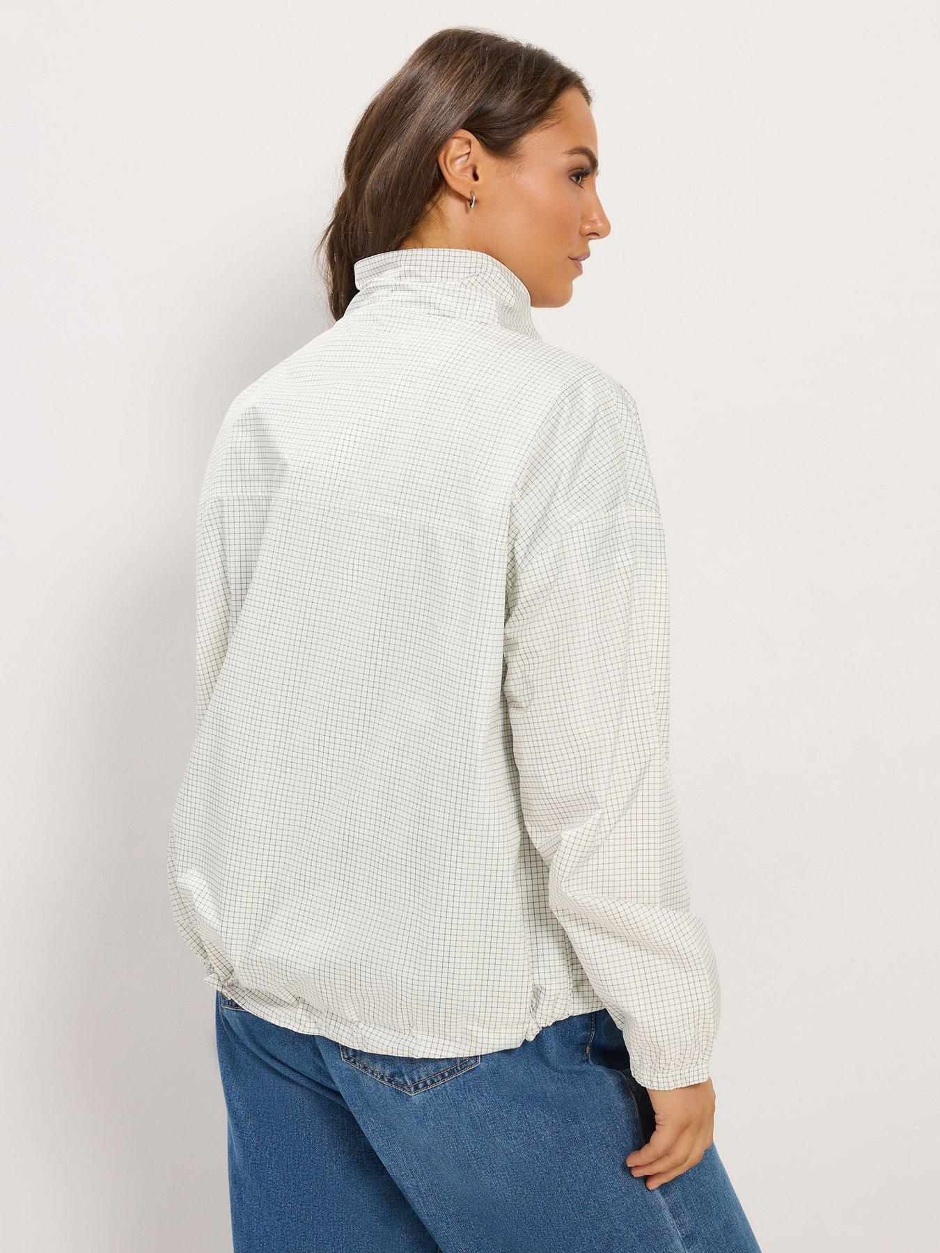 Image 2 of 4 of Yours Womens Curve Funnel Neck Drawstring Hem Pocket Jacket - Black
