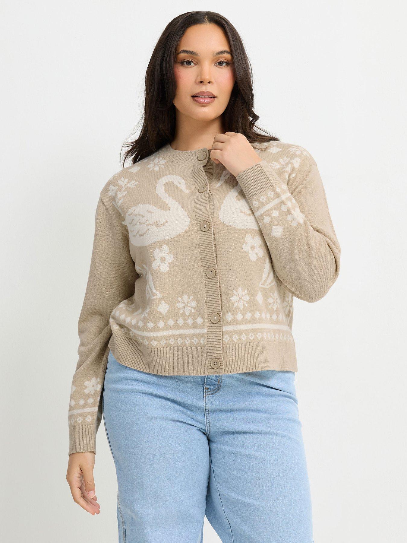 Image 1 of 4 of Yours Curve Round Neck Cardigan