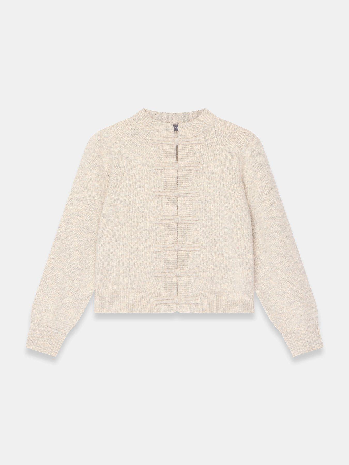 Image 5 of 6 of Mint Velvet Knot Button Detail Cardigan - Cream