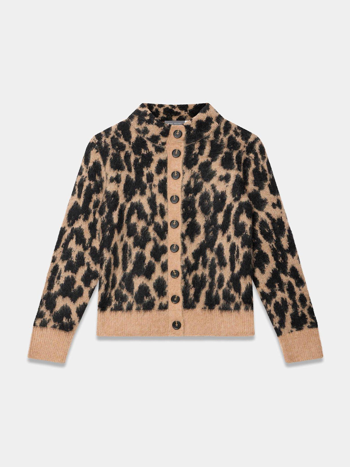 Image 5 of 6 of Mint Velvet Neutral Animal Cardigan - Brown