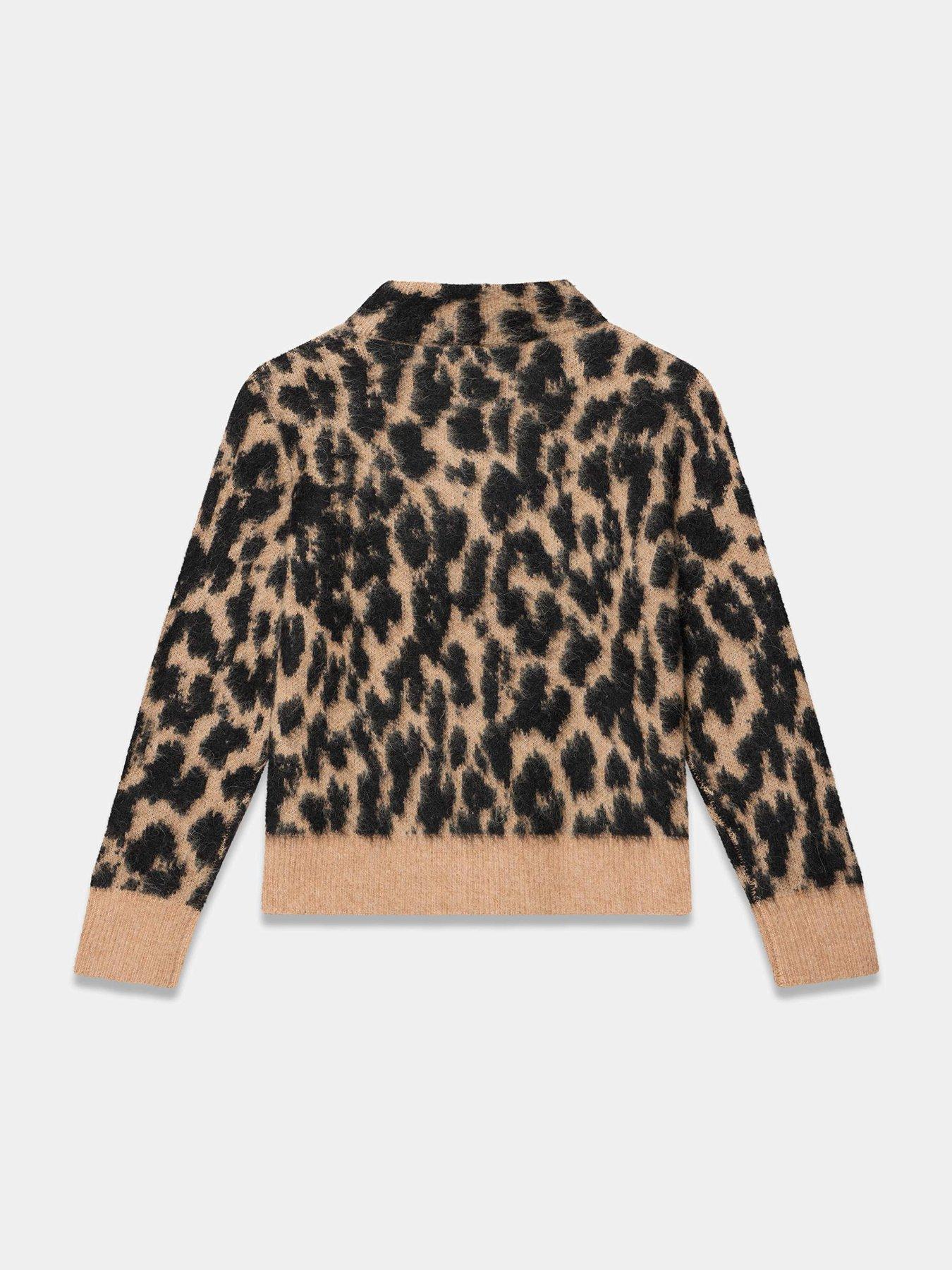 Image 6 of 6 of Mint Velvet Neutral Animal Cardigan - Brown