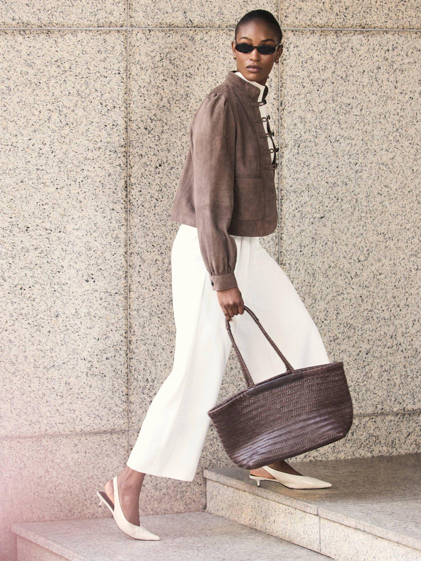 Image 2 of 6 of Mint Velvet Brown Button Detail Jacket
