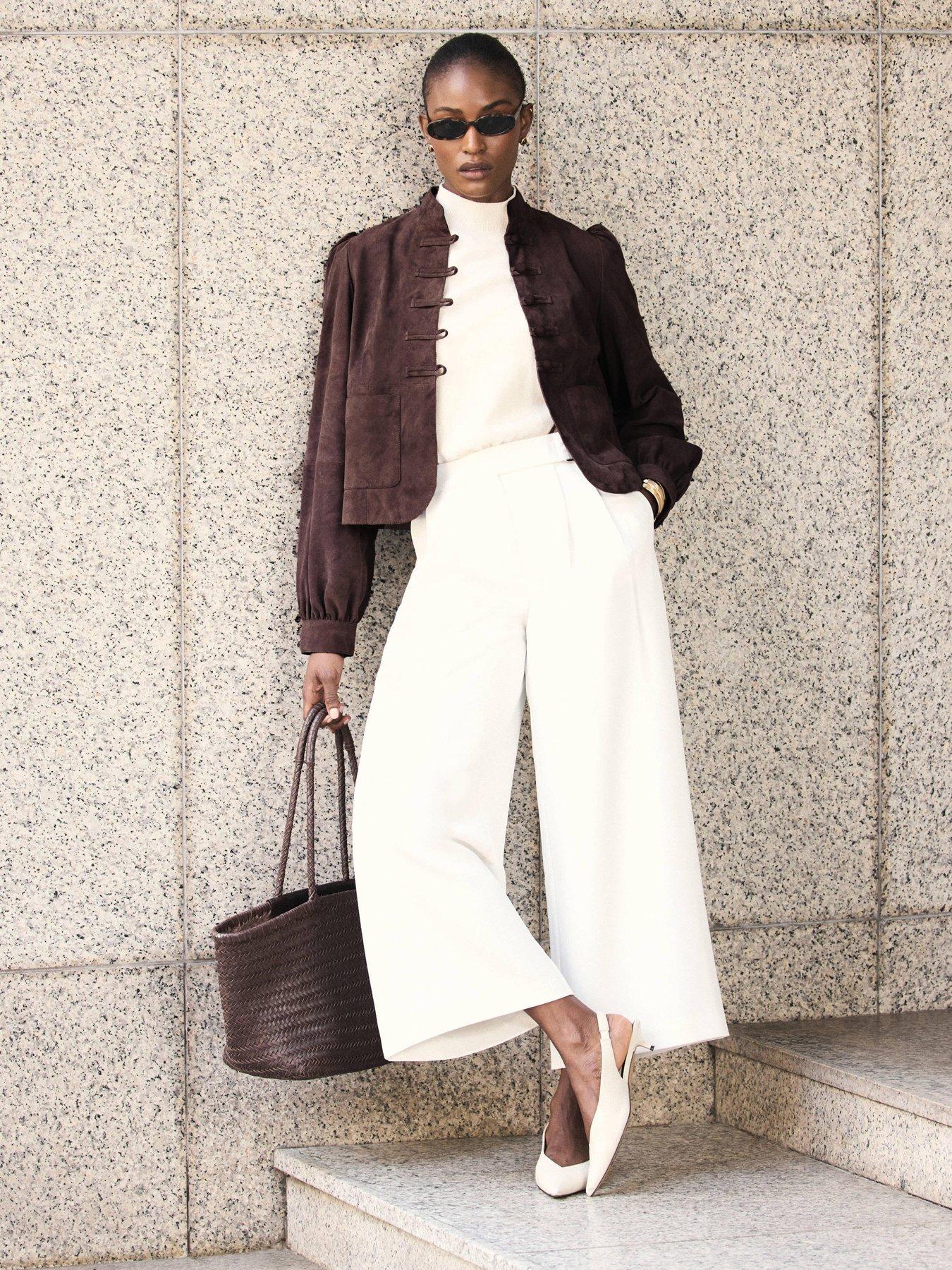 Image 4 of 6 of Mint Velvet Brown Button Detail Jacket