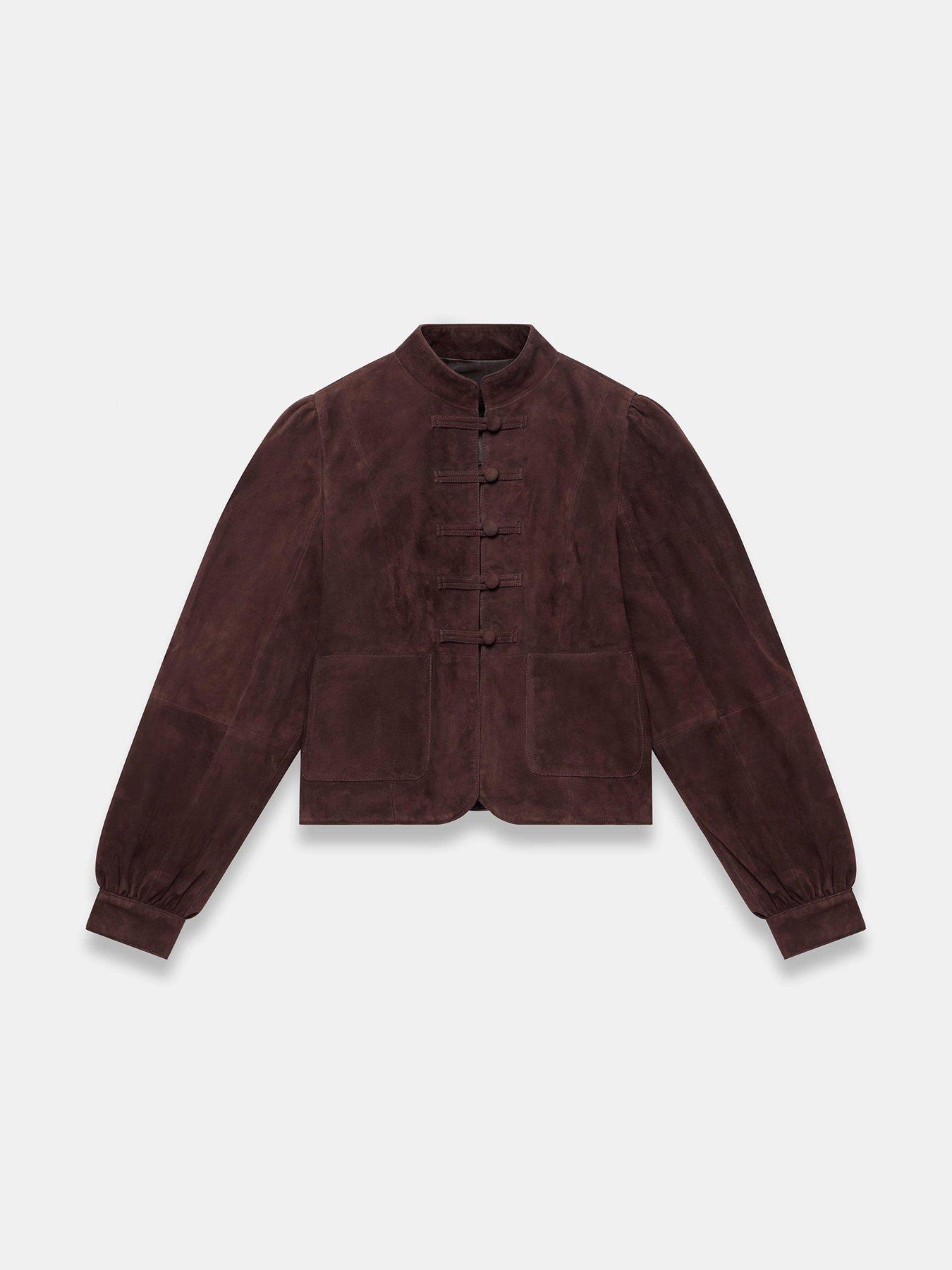 Image 5 of 6 of Mint Velvet Brown Button Detail Jacket