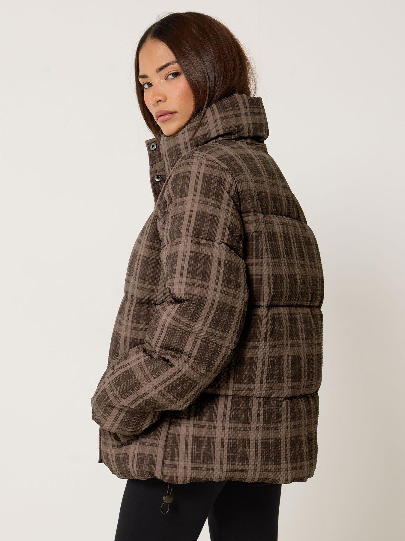 Image 2 of 4 of Yours Petite Check Puffer Coat