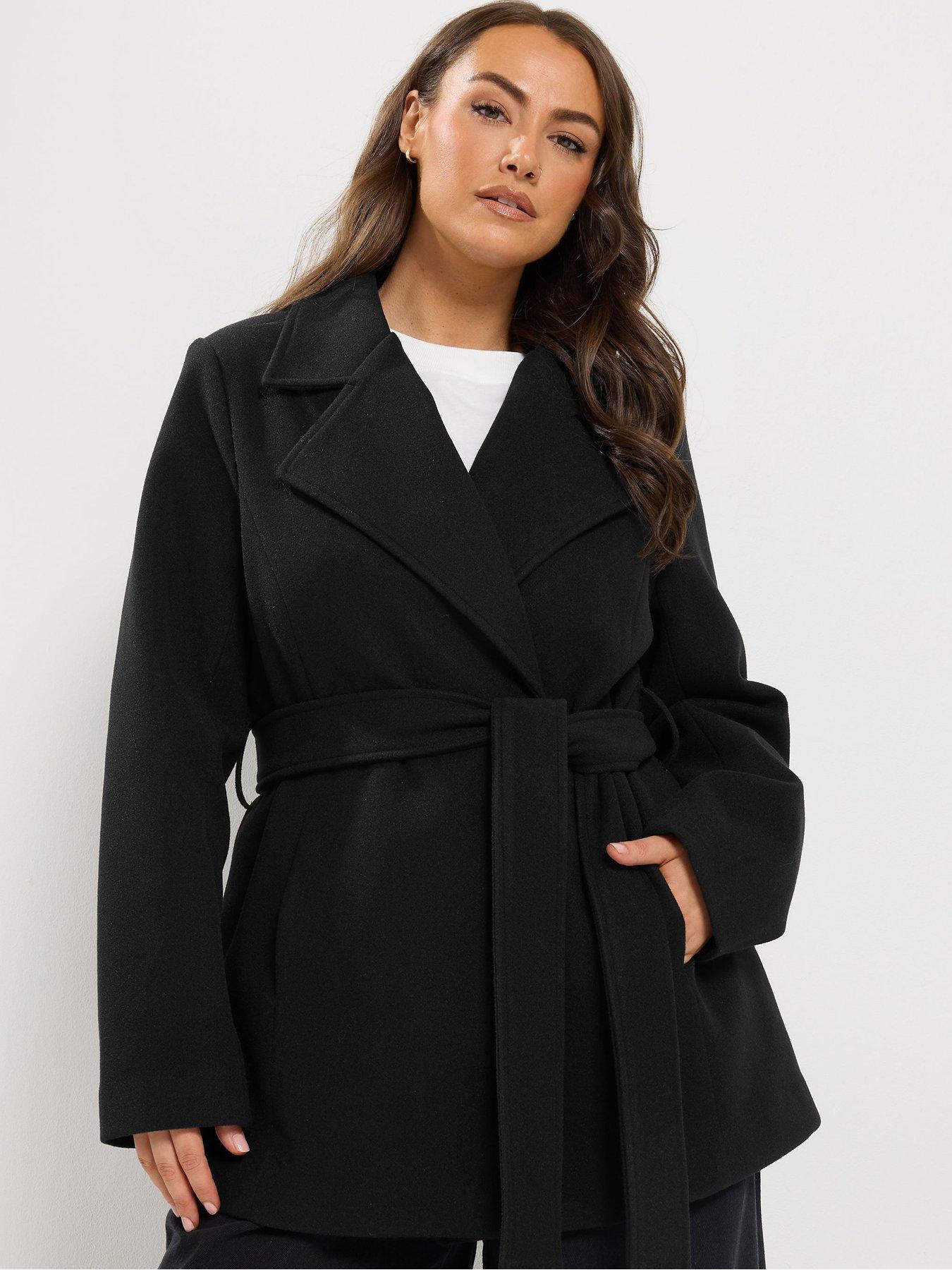 Image 1 of 4 of Yours Curve Wrap Coat