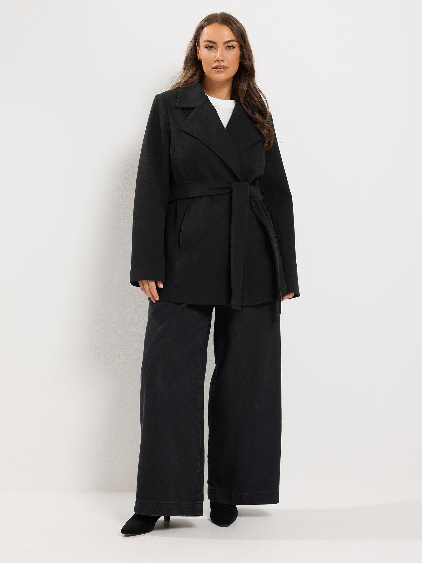 Image 3 of 4 of Yours Curve Wrap Coat