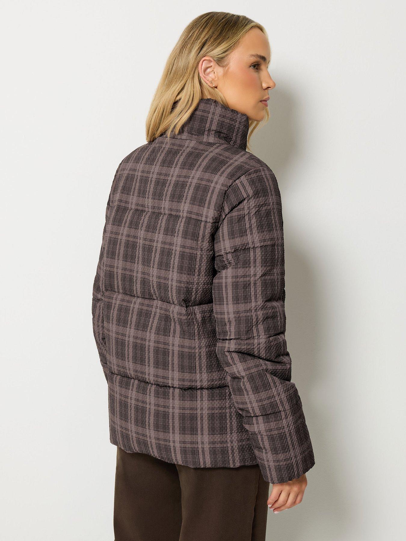 Image 2 of 4 of Yours Tall Check Short Padded Coat
